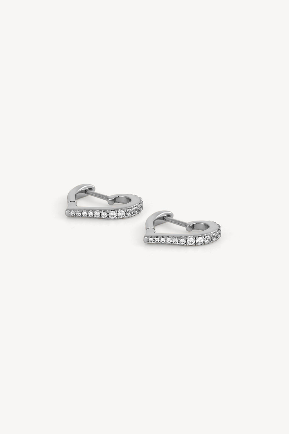 Lumiere Heart Huggie Earrings Silver