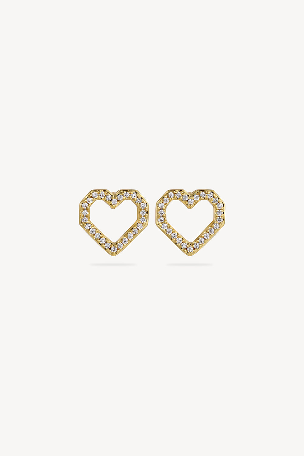 Hollow Heart Hoop Gold