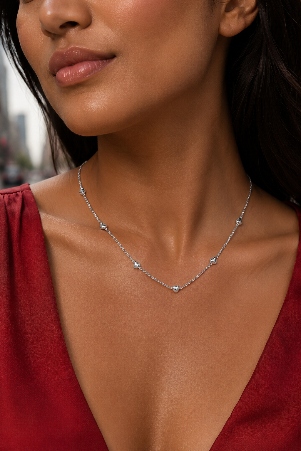 Heart Station Chain Silver