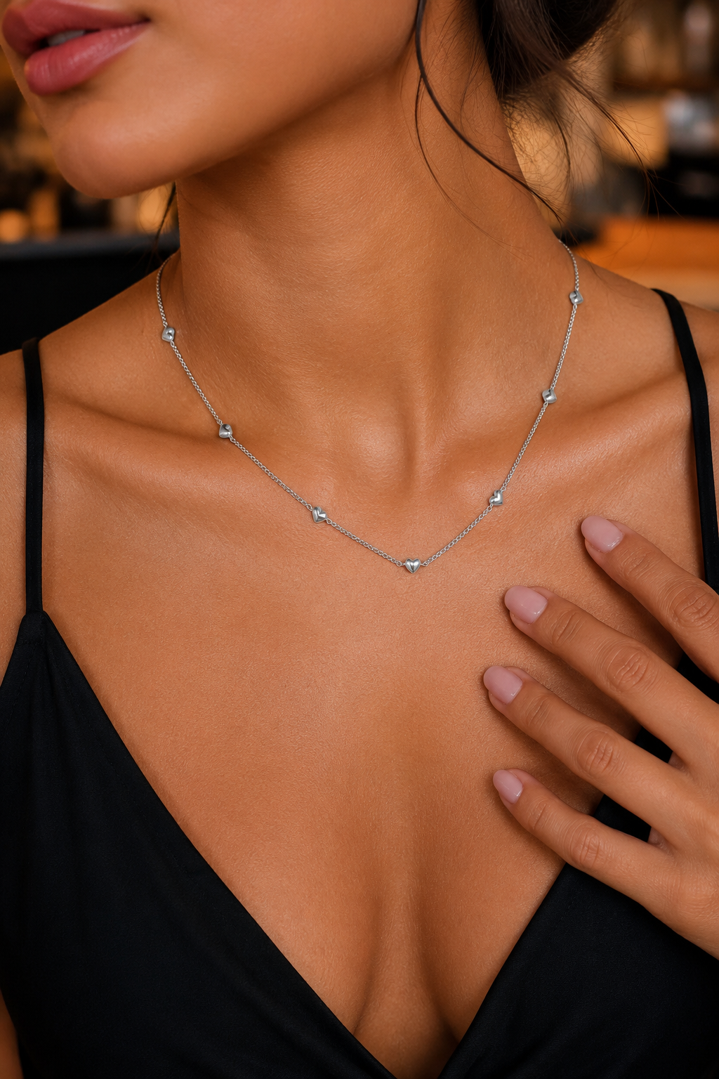 Heart Station Chain Silver