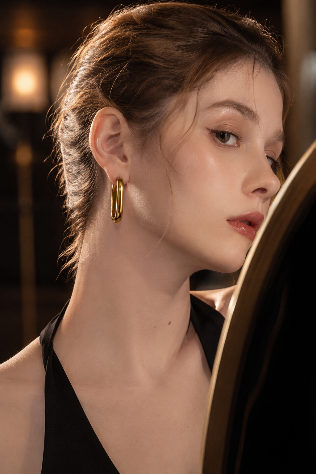Linear Form Hoops Gold