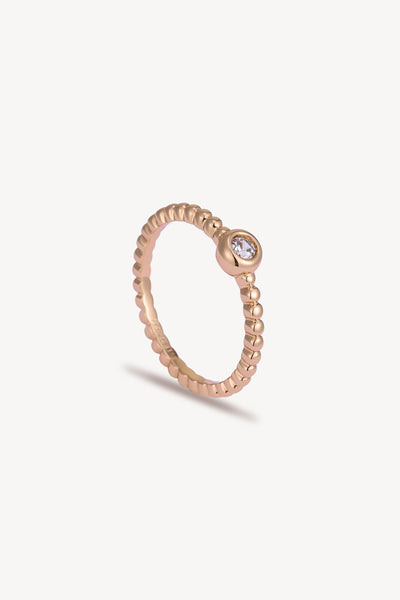 Dot Solitaire Ring Rose Gold by Clair de Lune