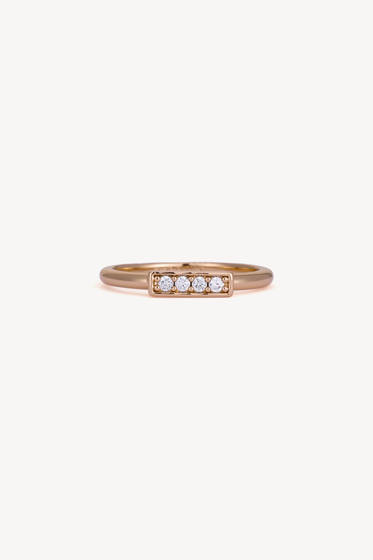 Linear Stone Ring Rose Gold by Clair de Lune
