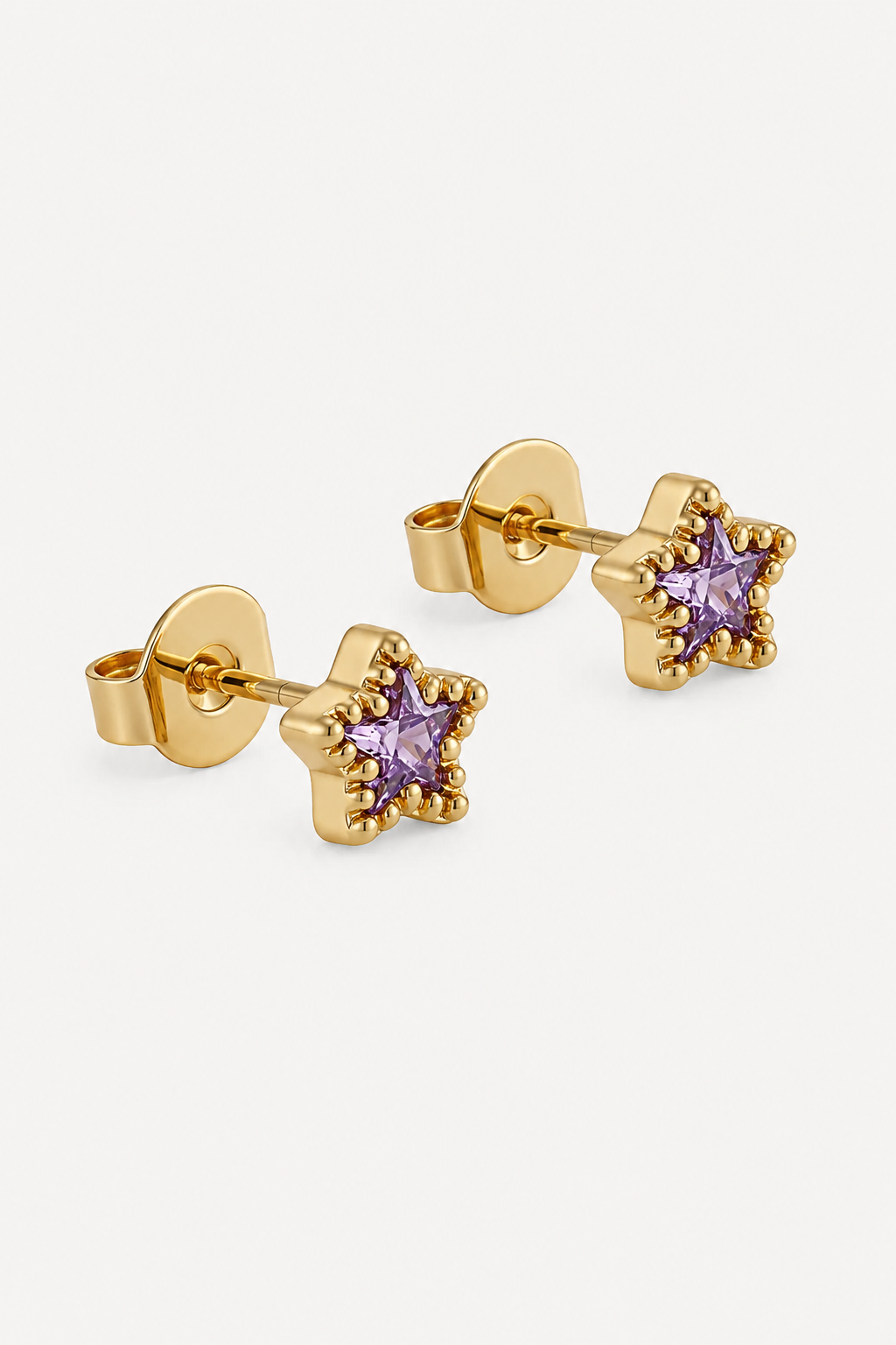 Star Purple Studs Gold