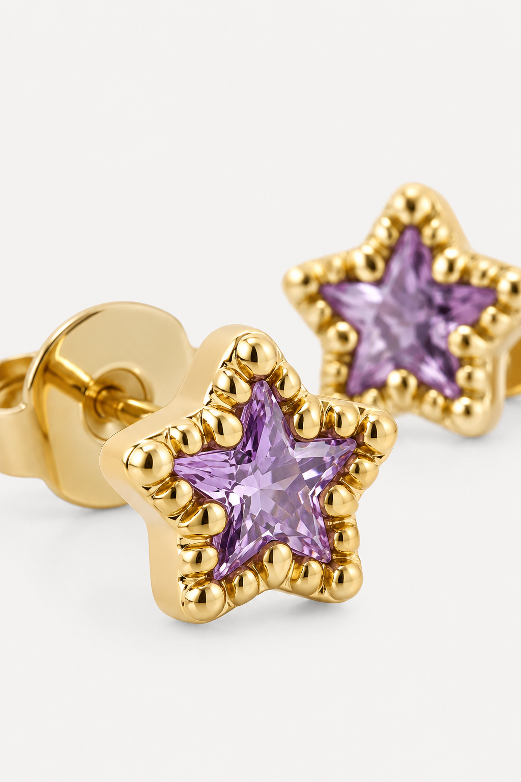 Star Purple Studs Gold