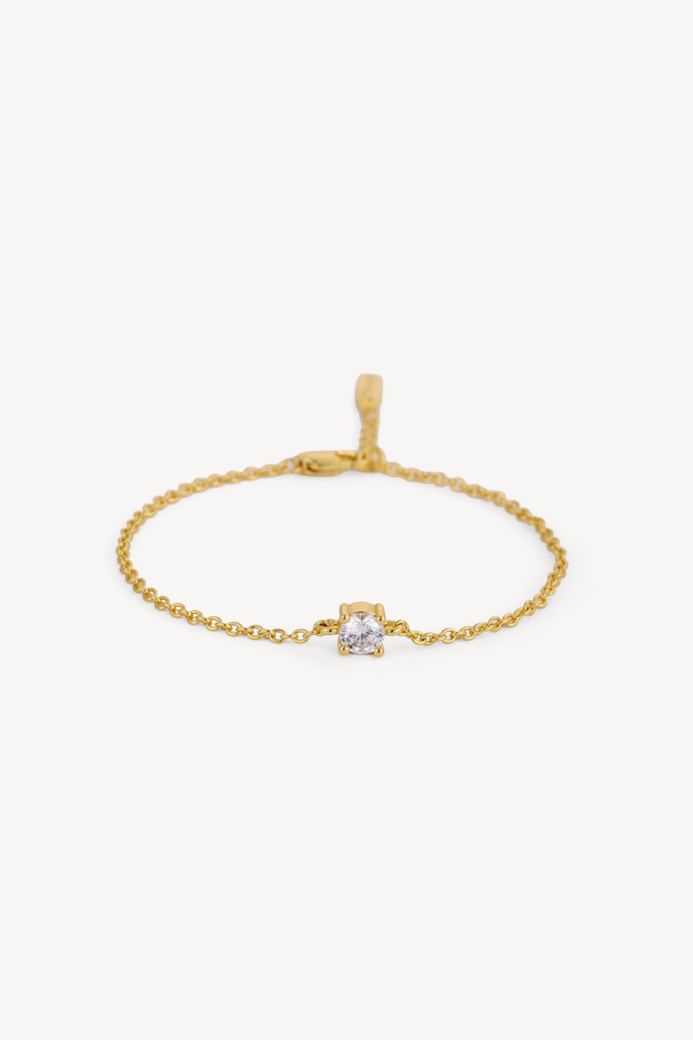Solitaire Chain Bracelet Gold
