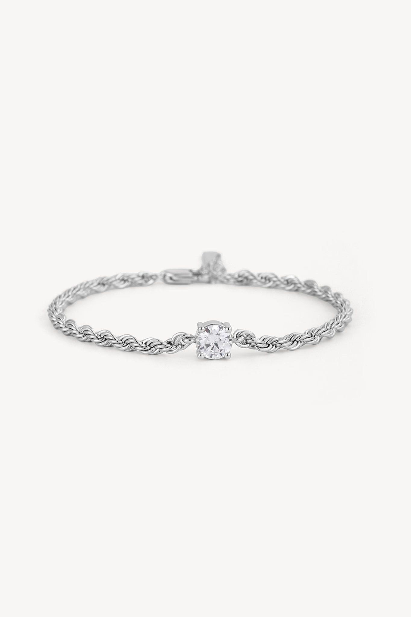 Twist Solitaire Bracelet Silver