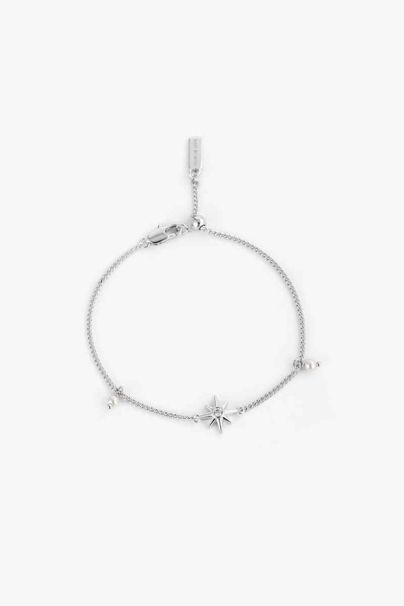 Starlet Bracelet Silver – rhodium plated silver-colour star charm bracelet Australia
