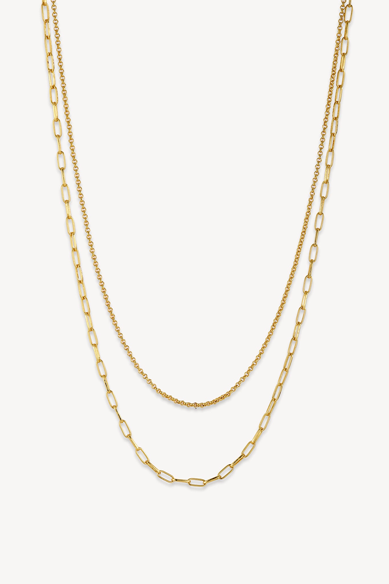 Layered Clip Necklace Gold