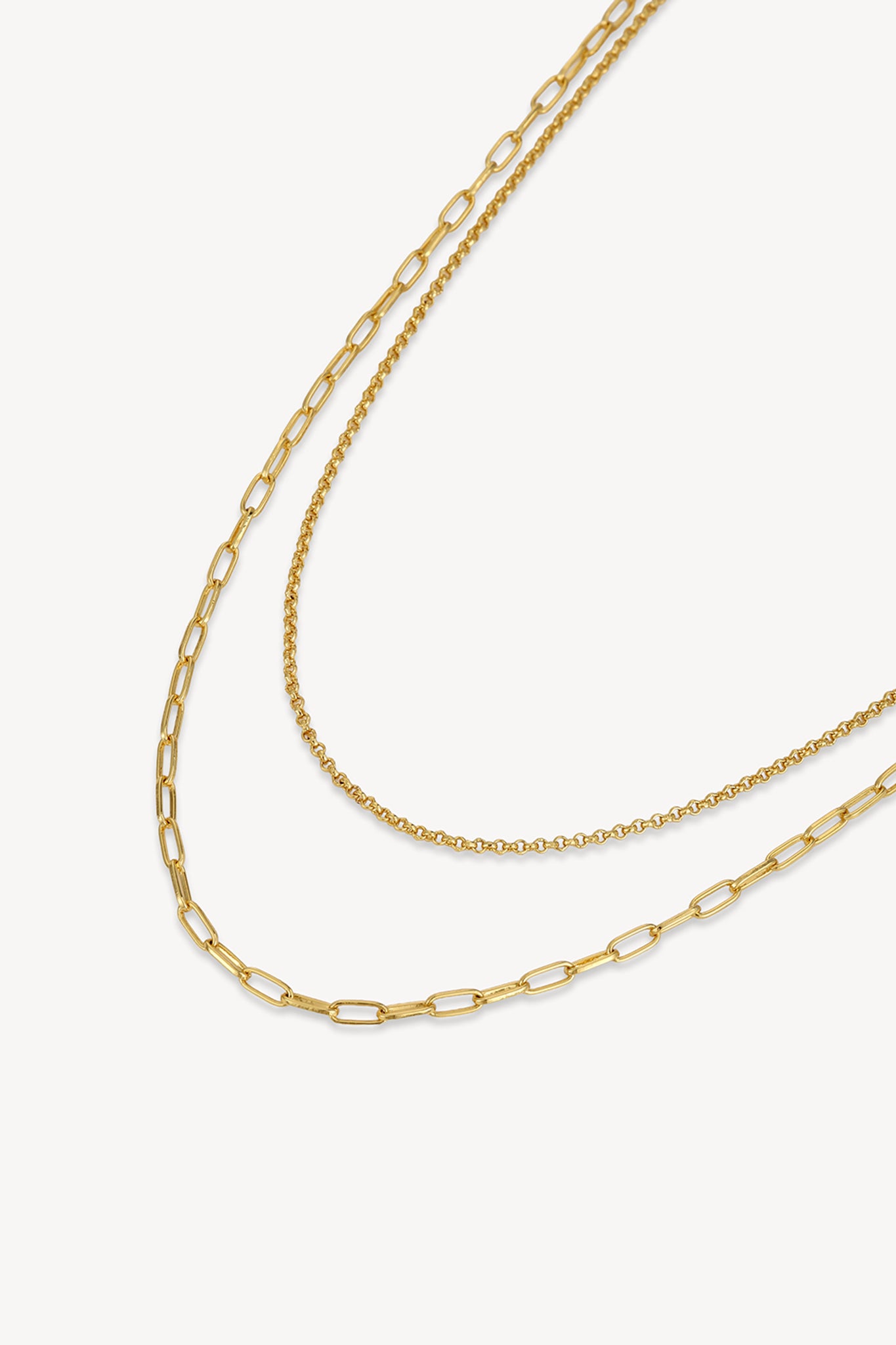 Layered Clip Necklace Gold