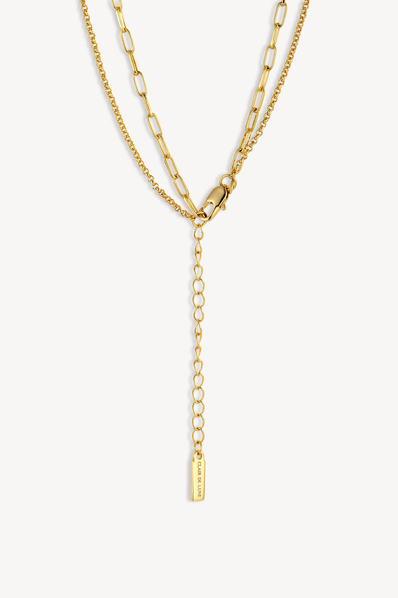 Layered Clip Necklace Gold