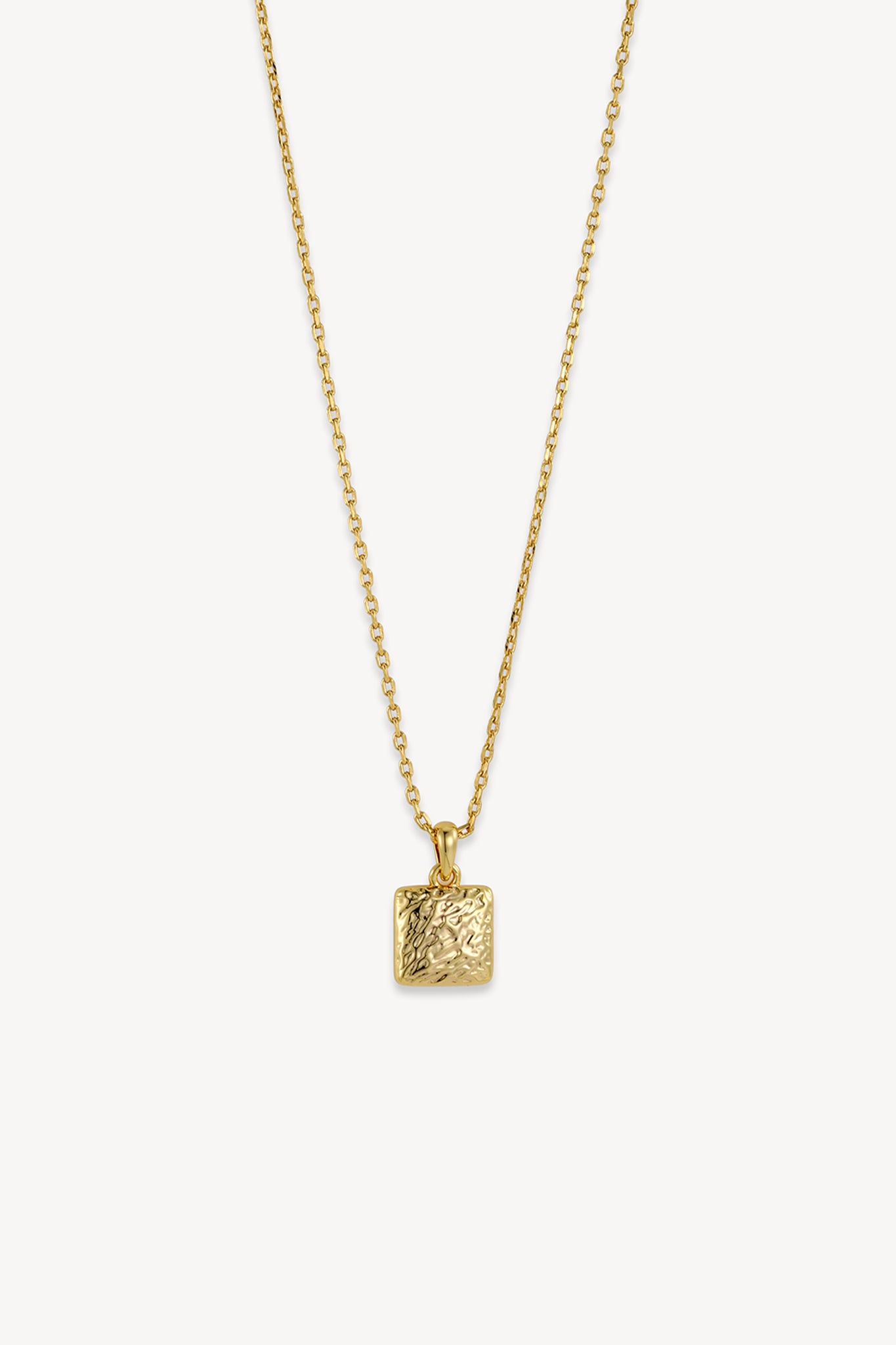 Textured Square Necklace Gold