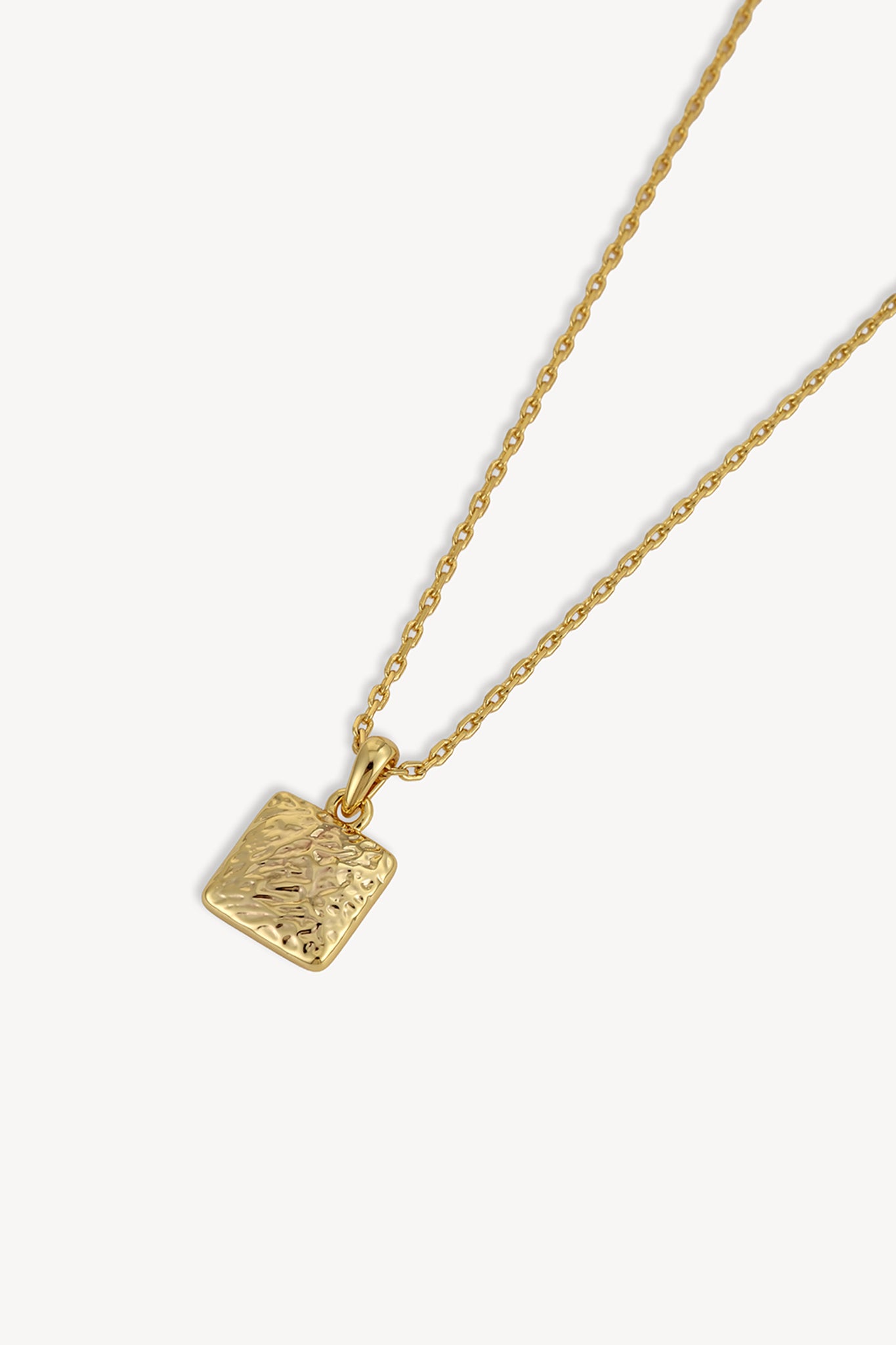 Textured Square Necklace Gold