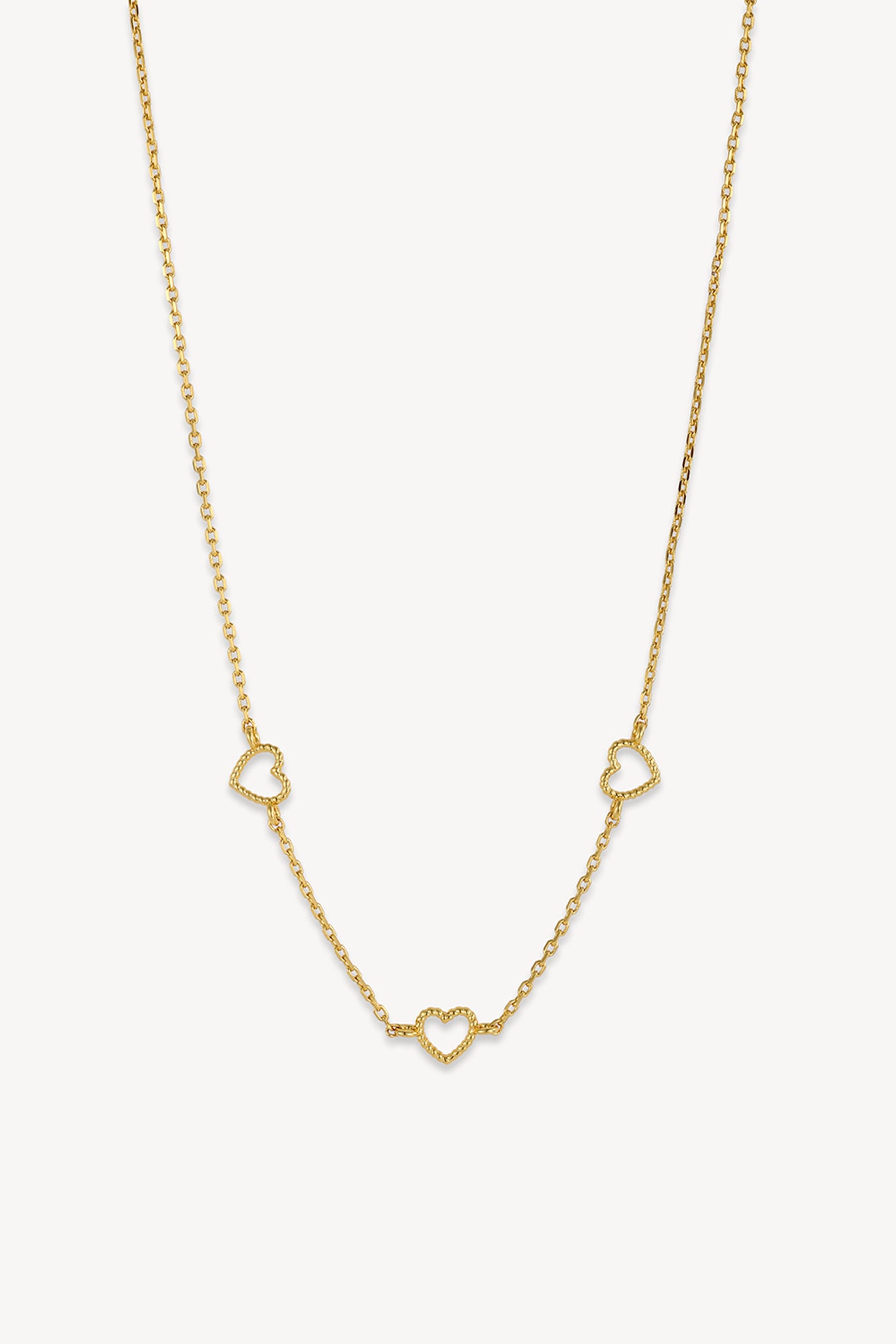 Open Hearts Necklace Gold