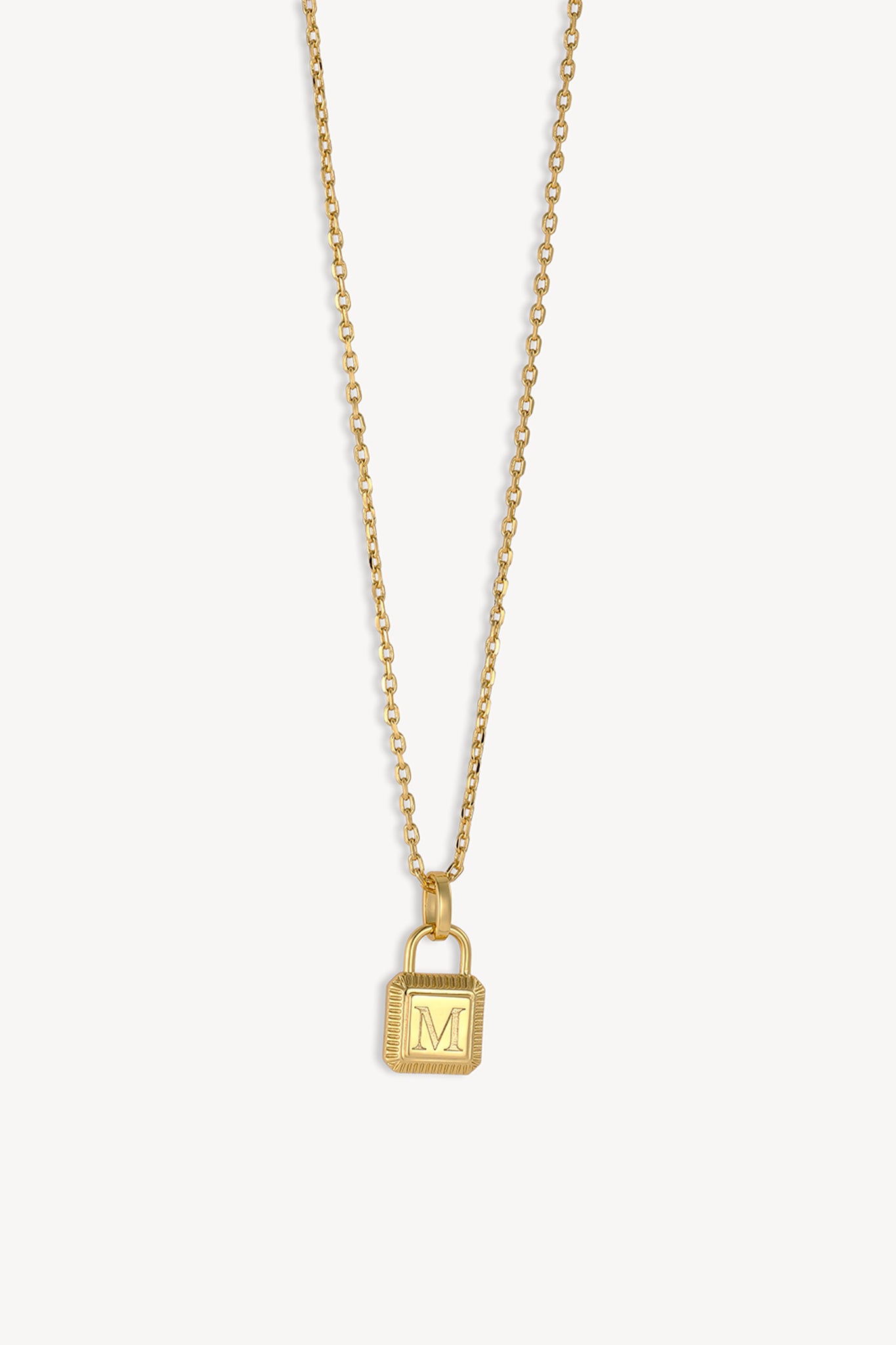 Initial Lock Necklace Gold
