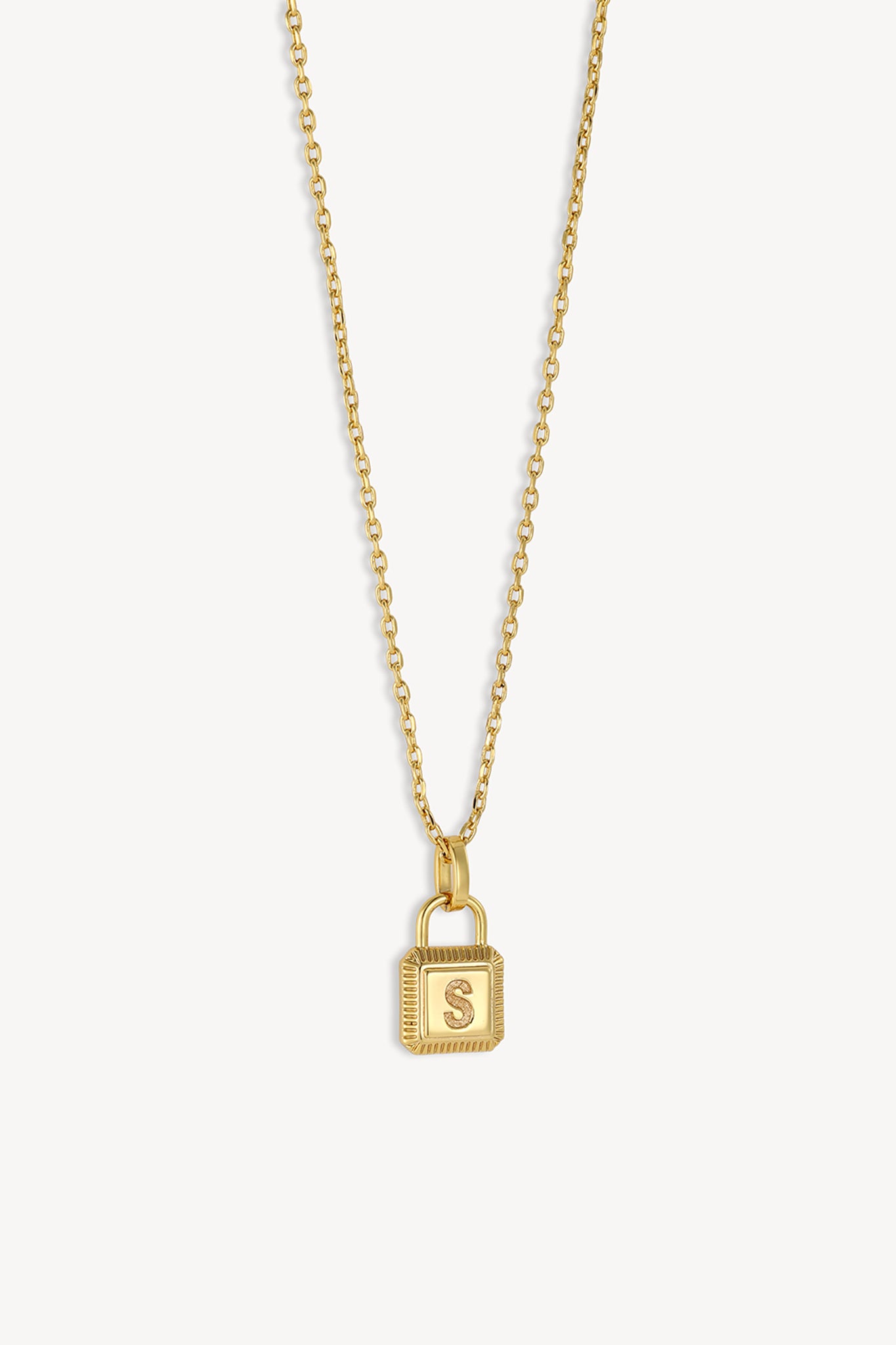 Initial Lock Necklace Gold