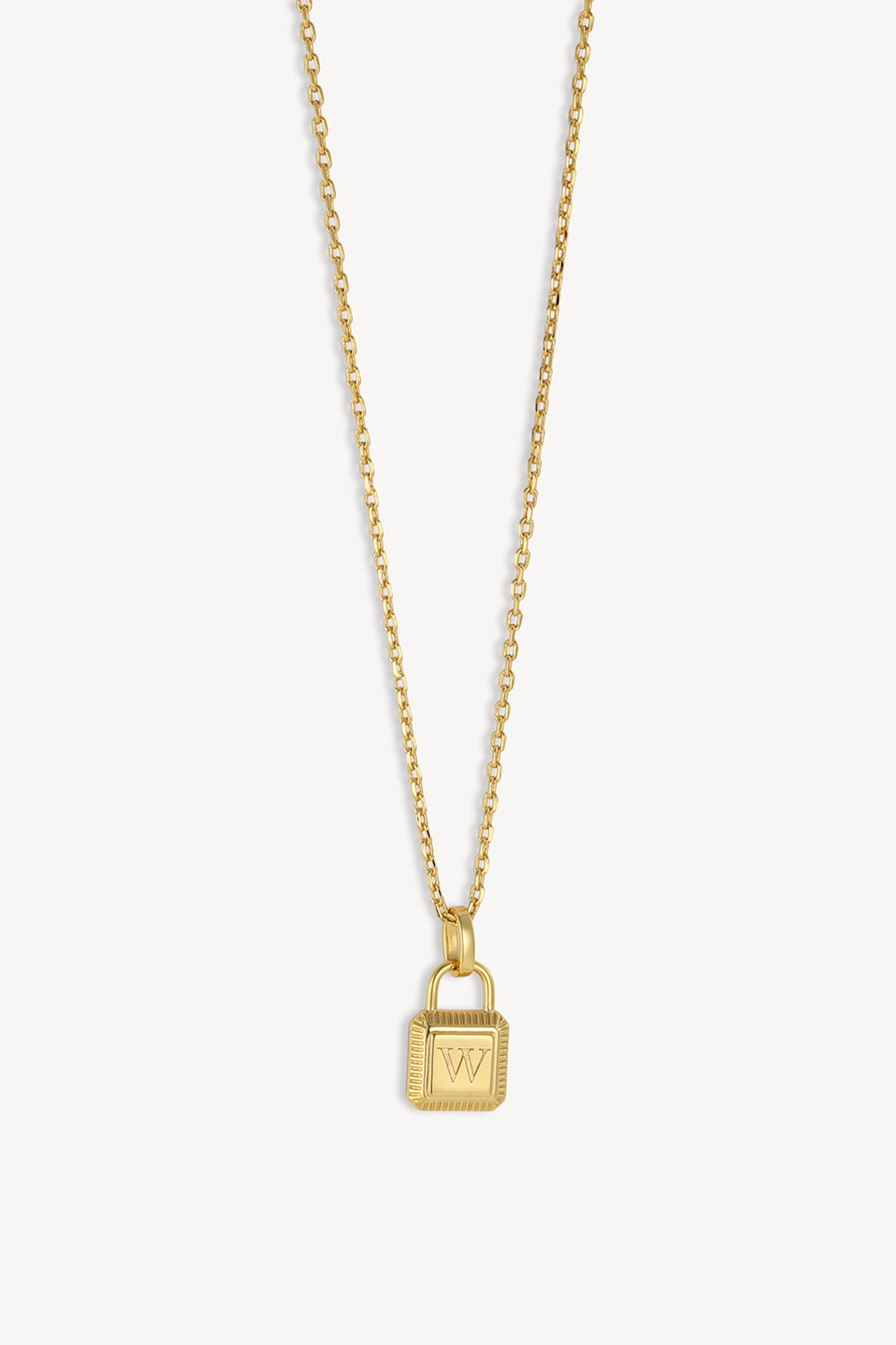 Initial Lock Necklace Gold