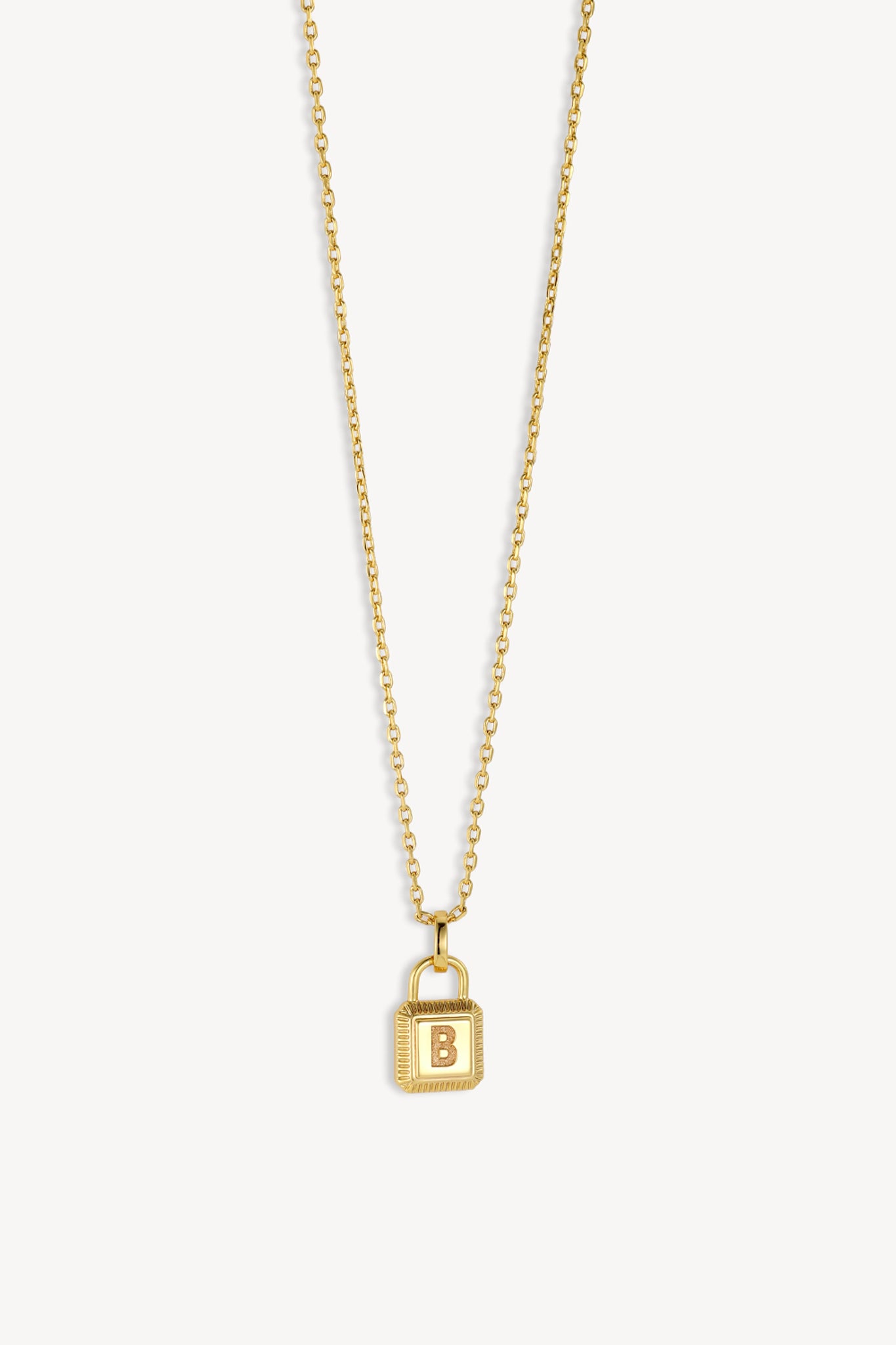 Initial Lock Necklace Gold