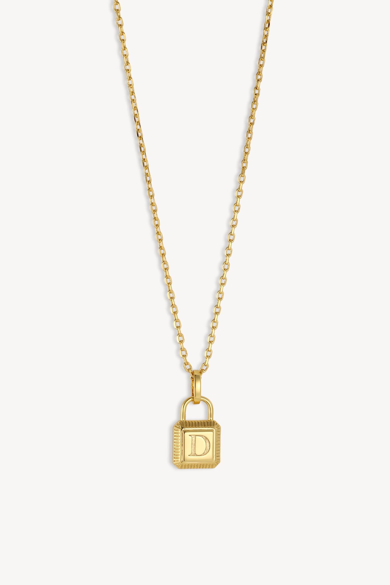 Initial Lock Necklace Gold
