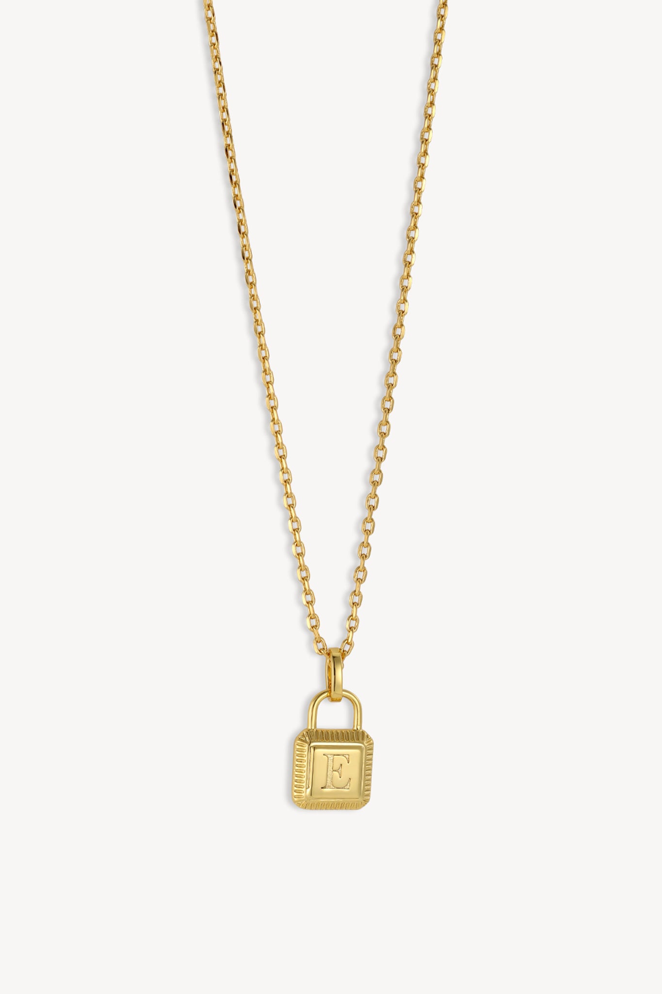 Initial Lock Necklace Gold