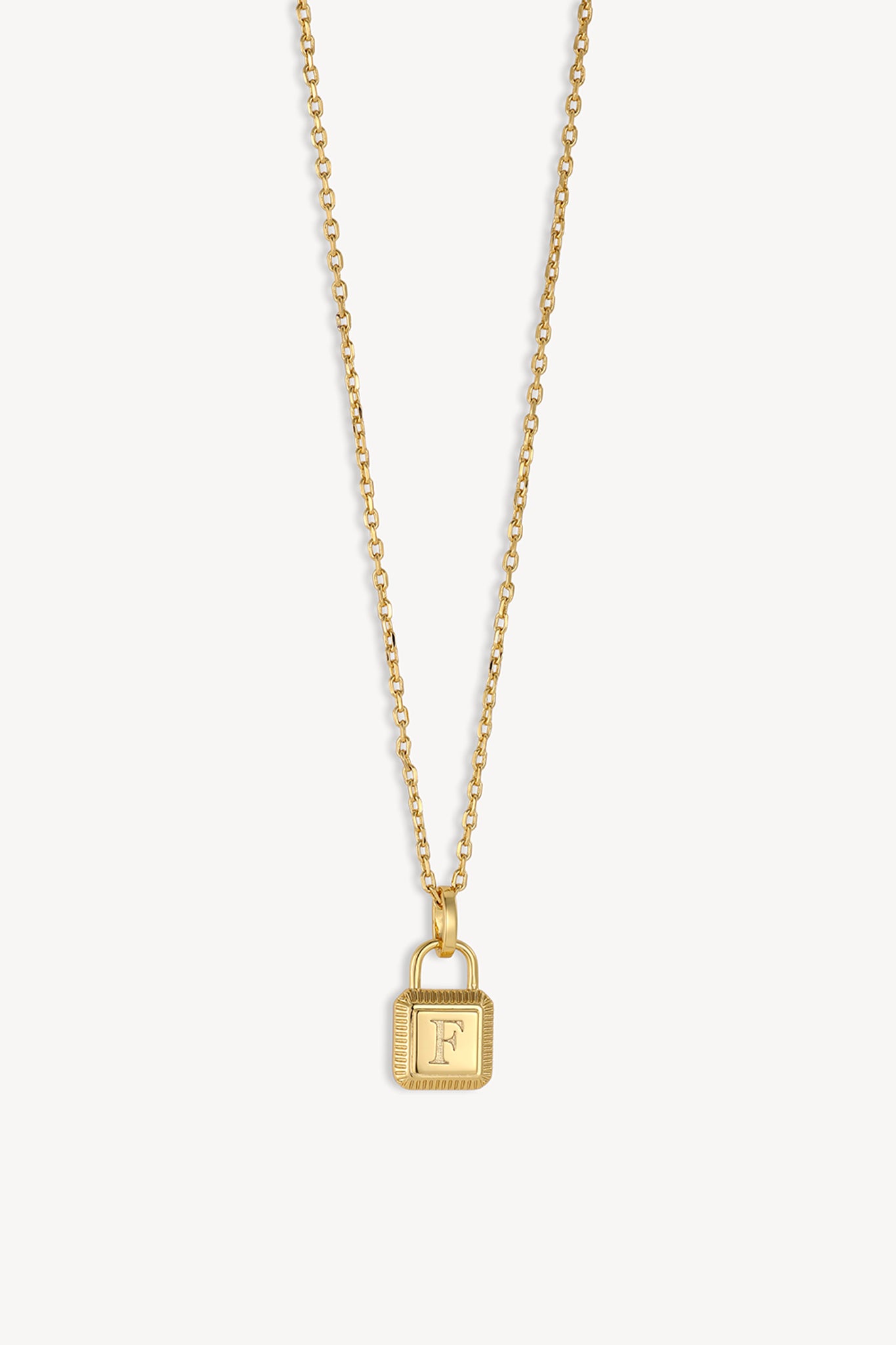 Initial Lock Necklace Gold