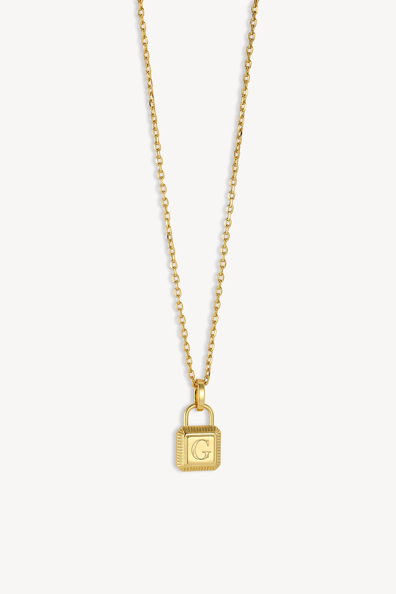 Initial Lock Necklace Gold