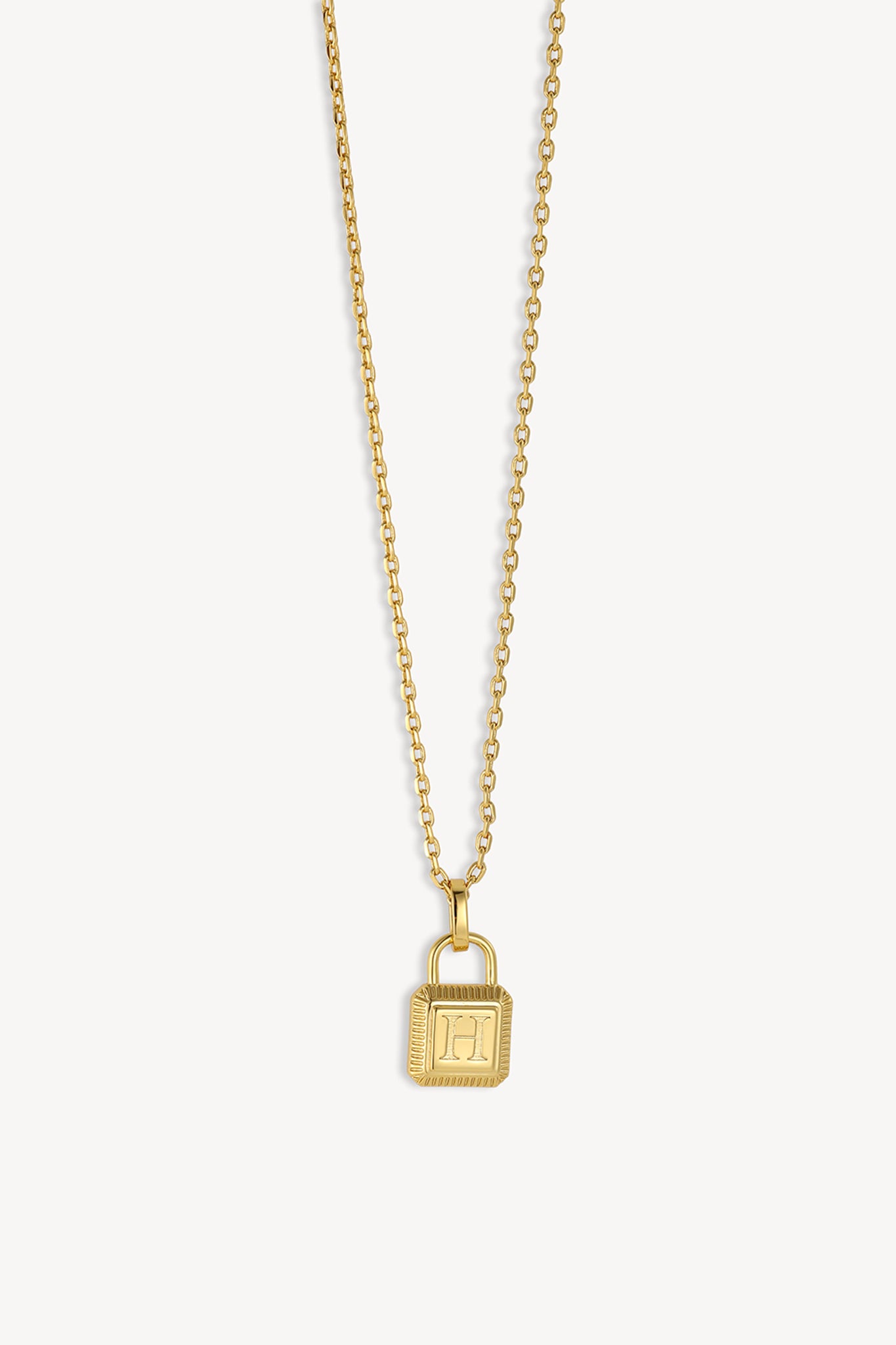 Initial Lock Necklace Gold