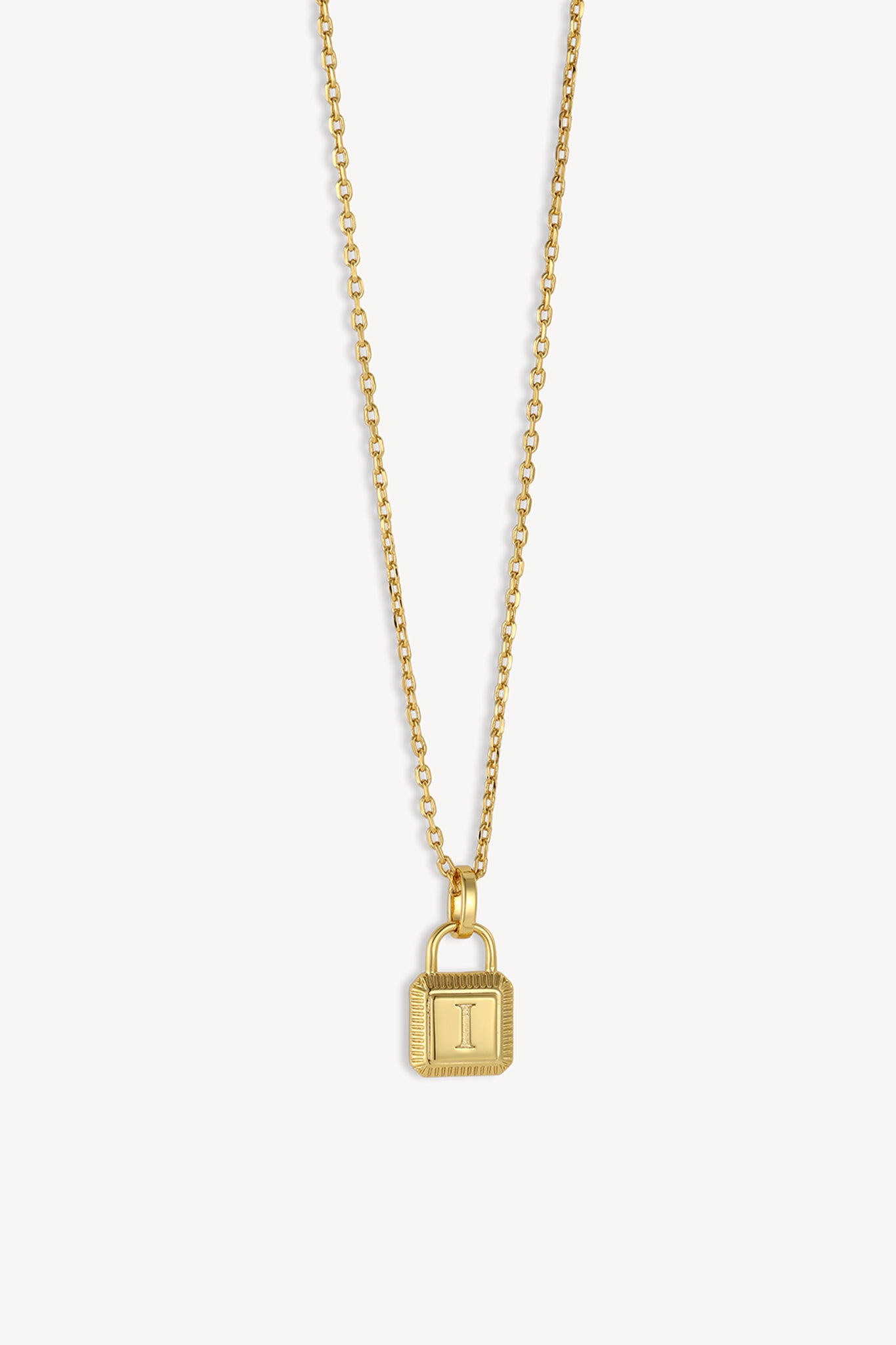Initial Lock Necklace Gold