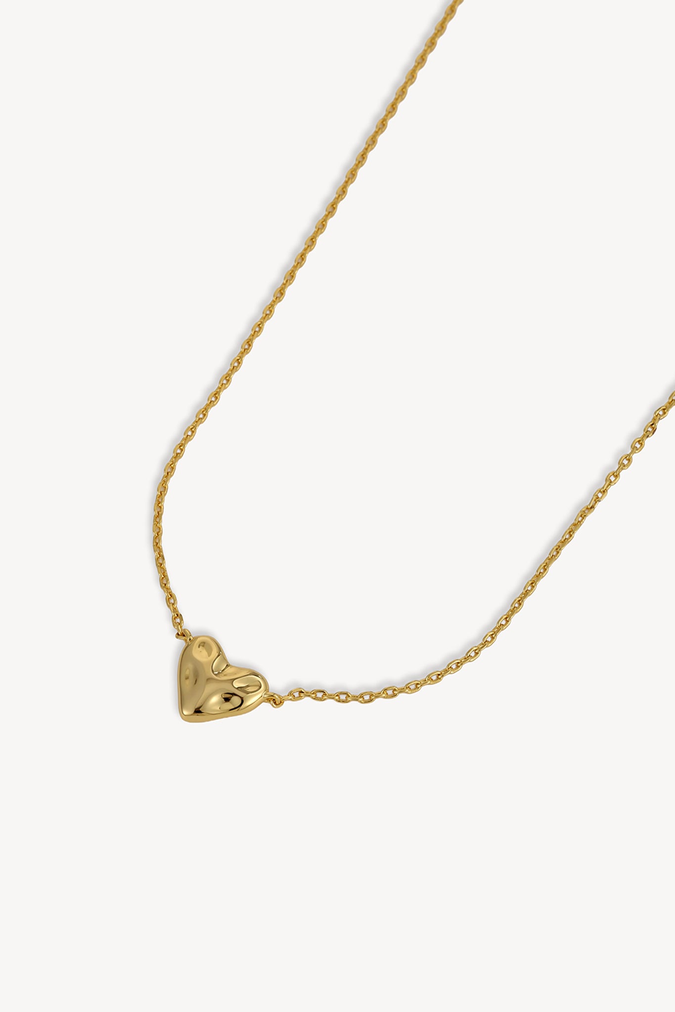 Puffy Heart Necklace Gold