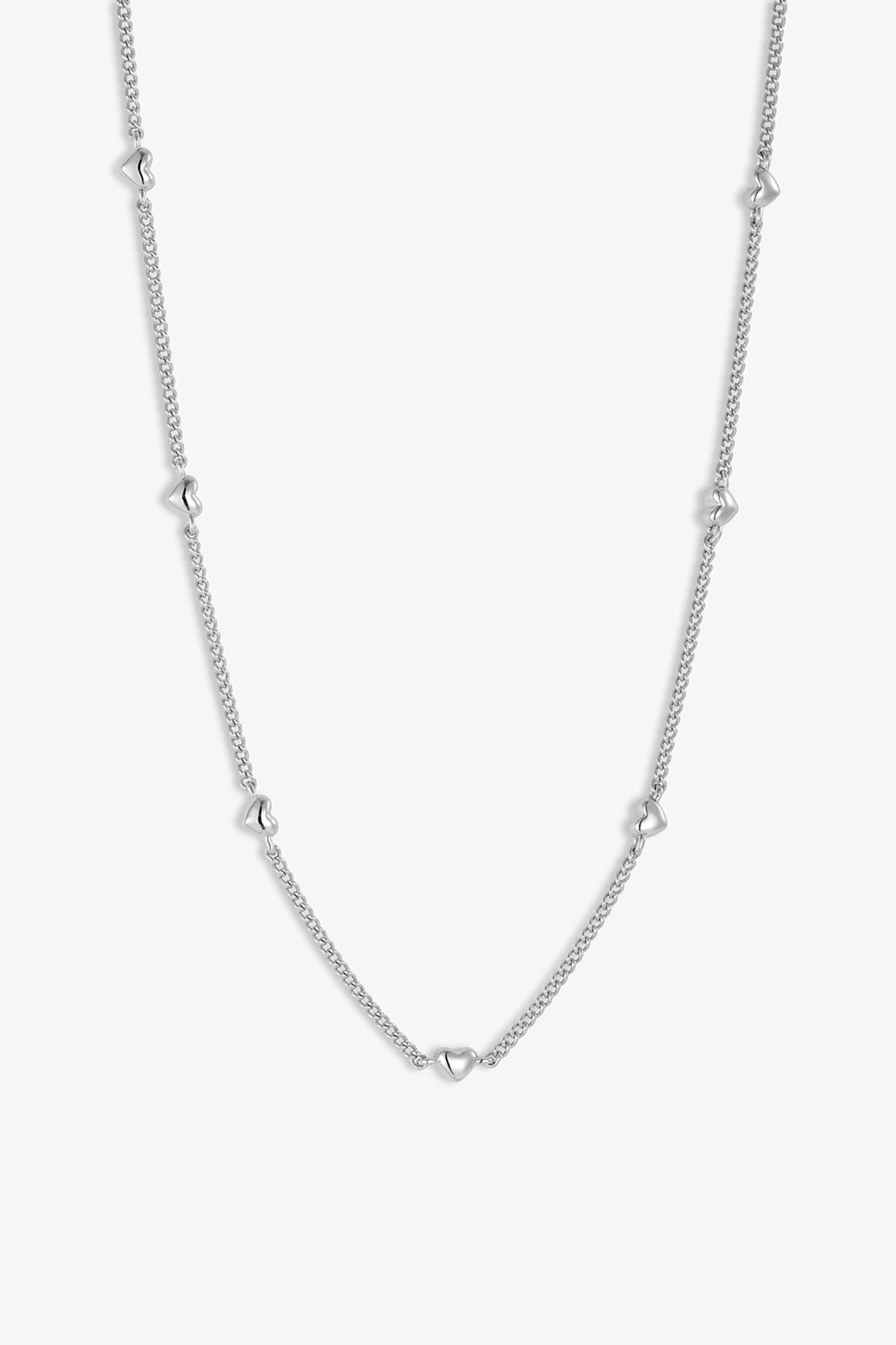 Heart Station Chain Silver