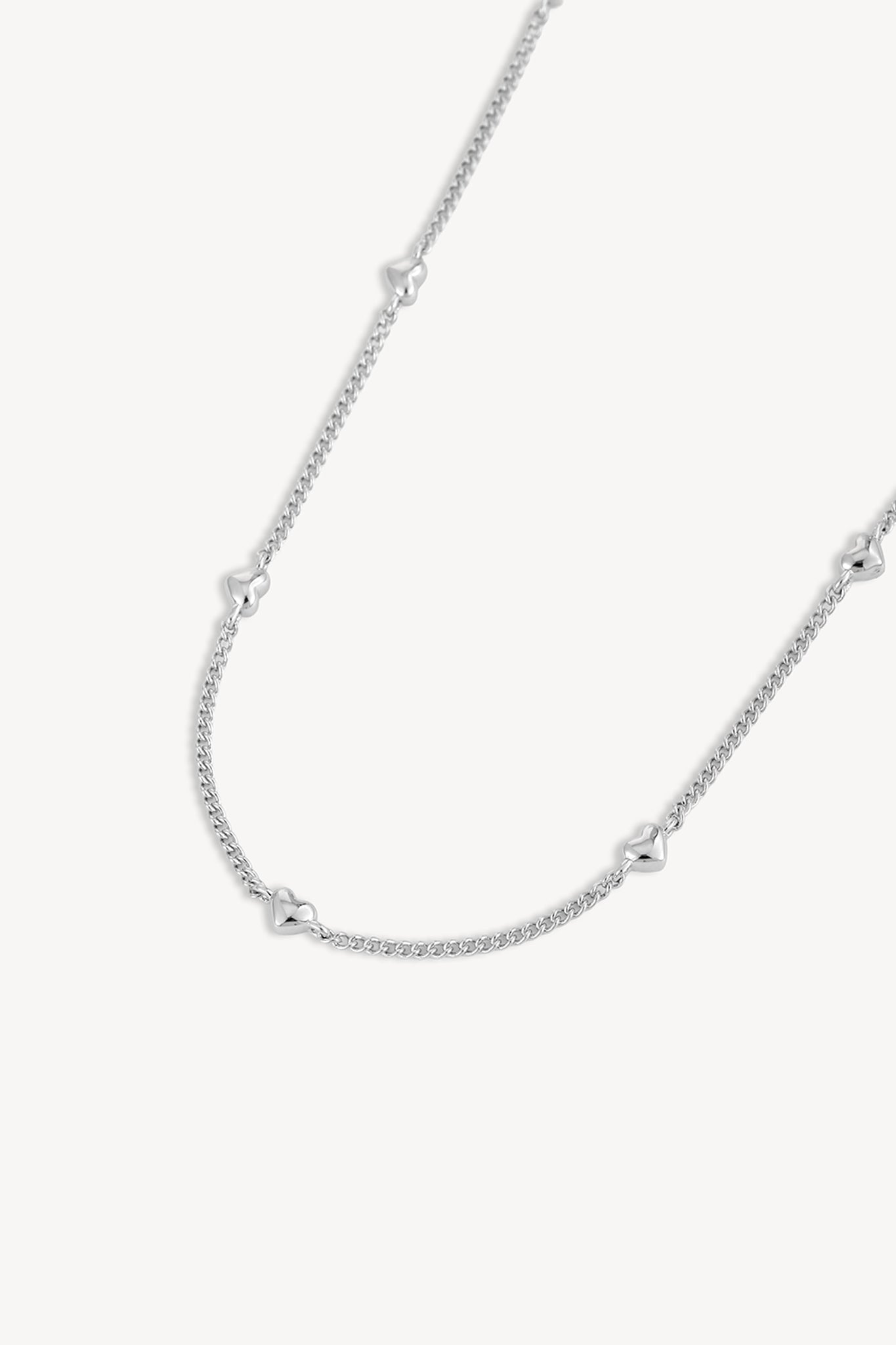 Heart Station Chain Silver