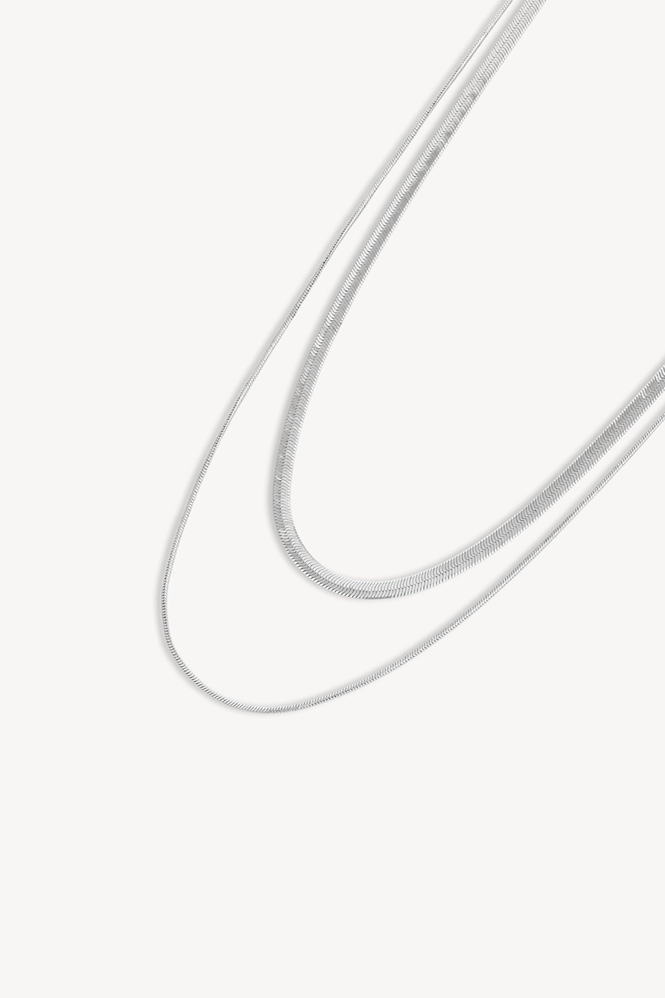 Dual Snake Chain Silver