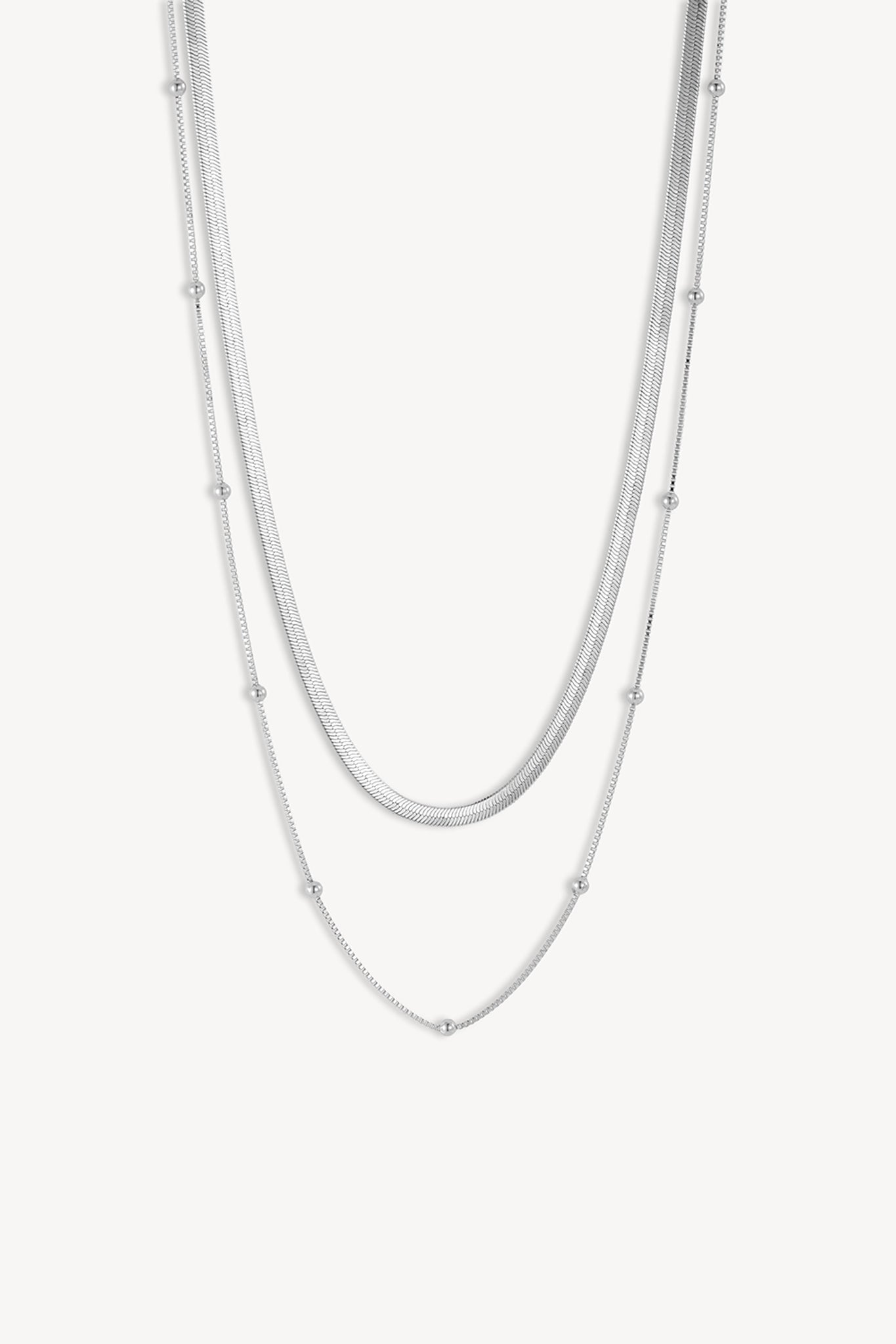 Snake & Bead Duo Silver