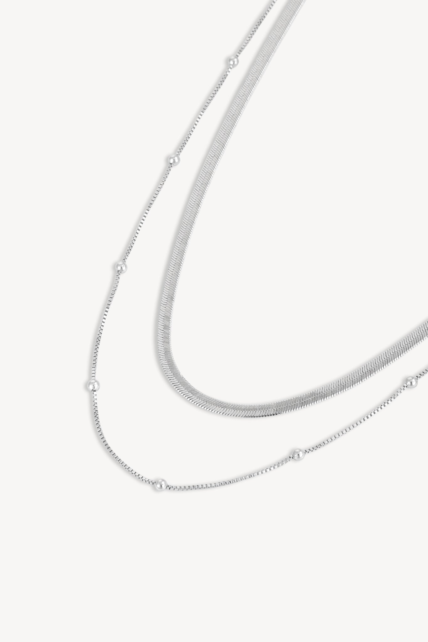 Snake & Bead Duo Silver