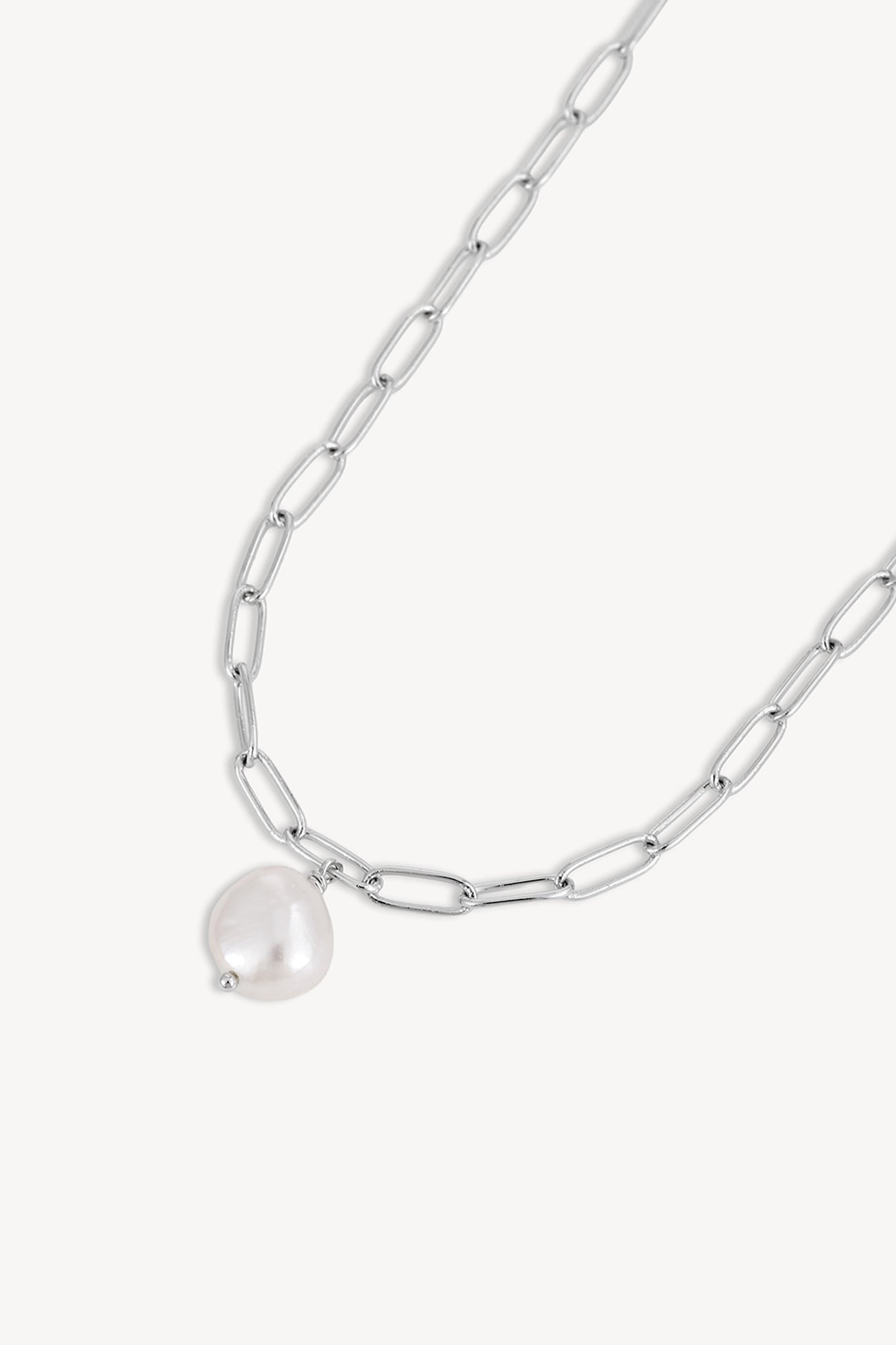 Tide & Pearl Necklace Silver
