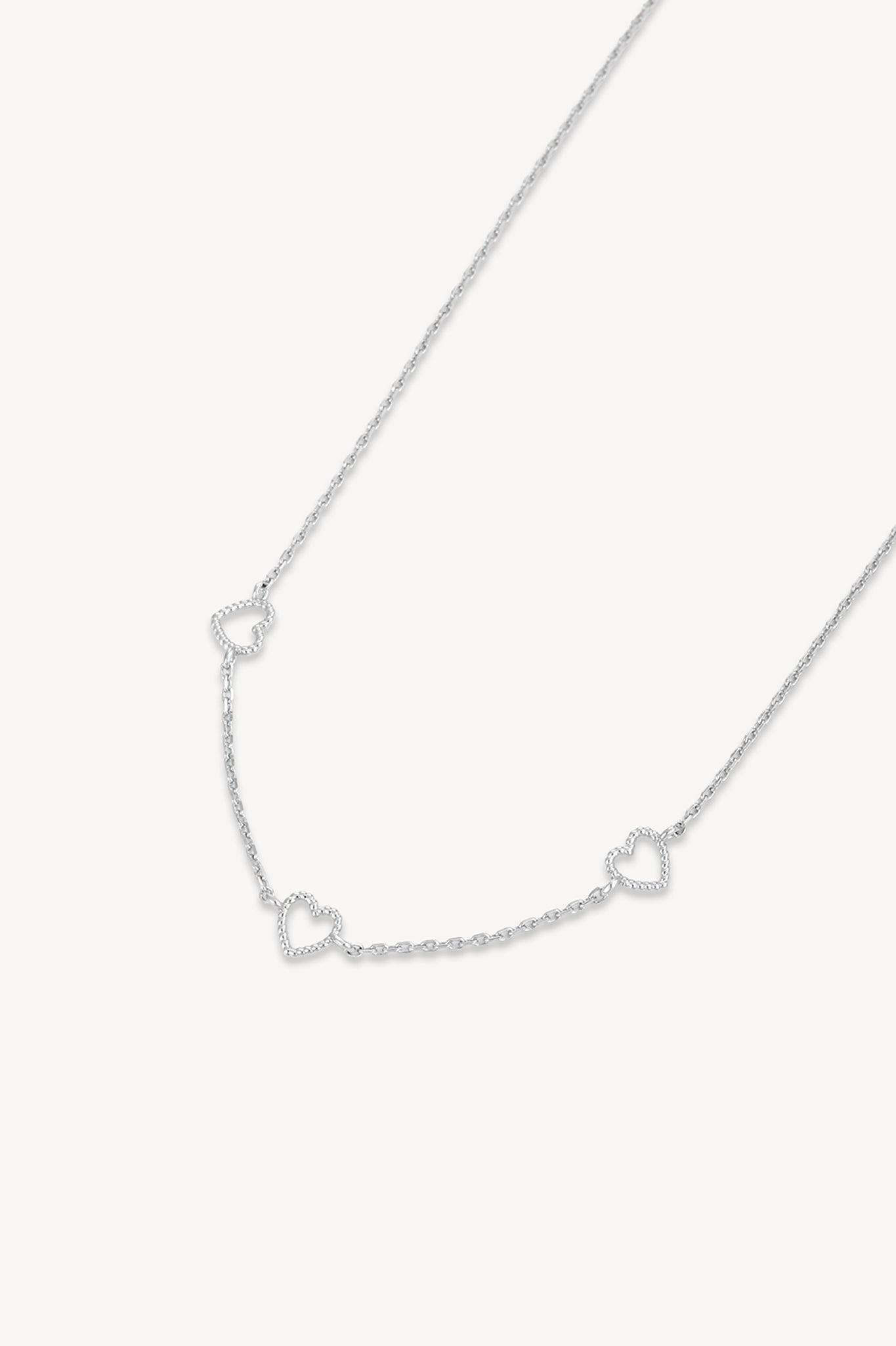 Open Hearts Necklace Silver