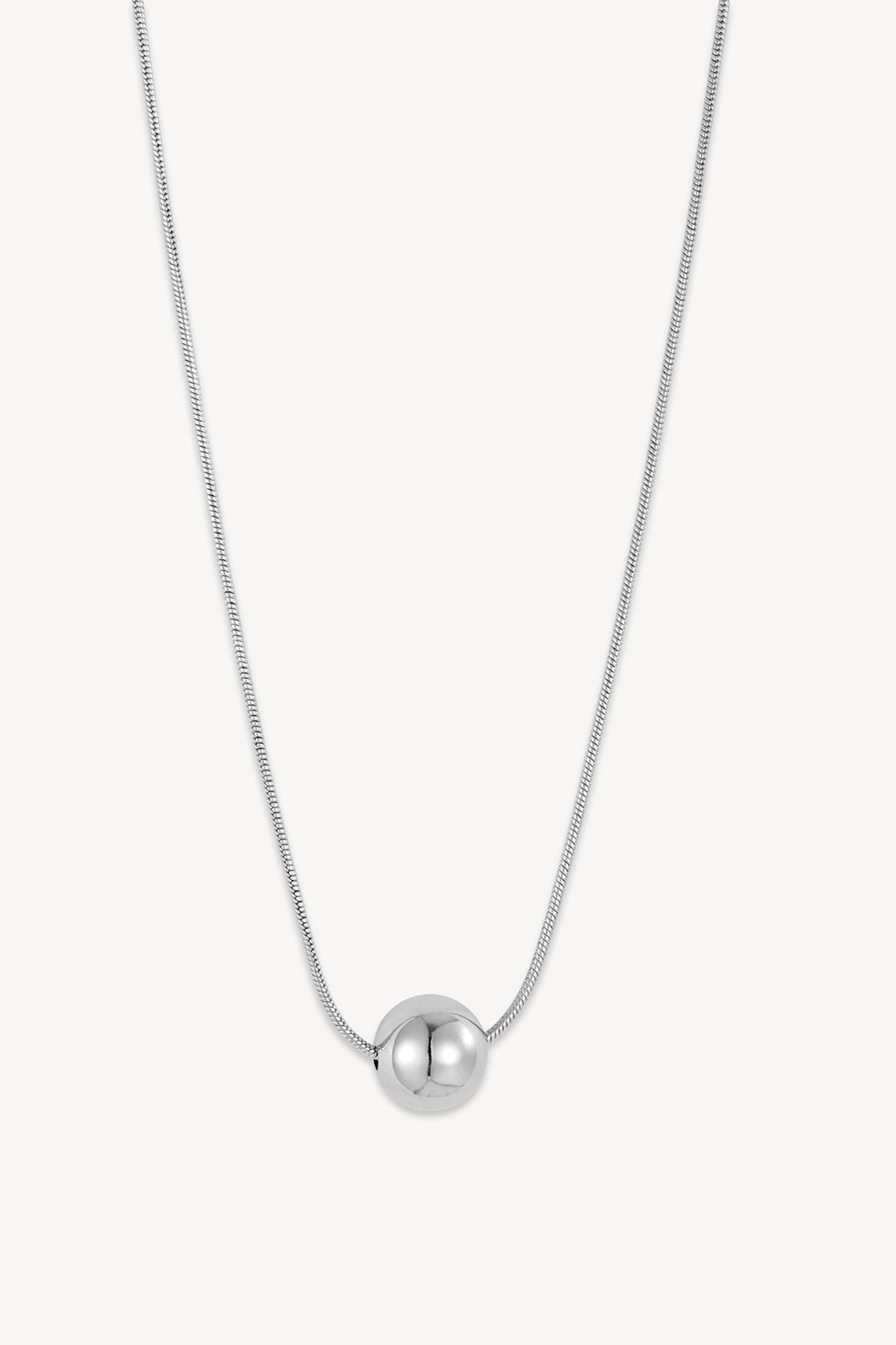 Sphere Bead Necklace Silver