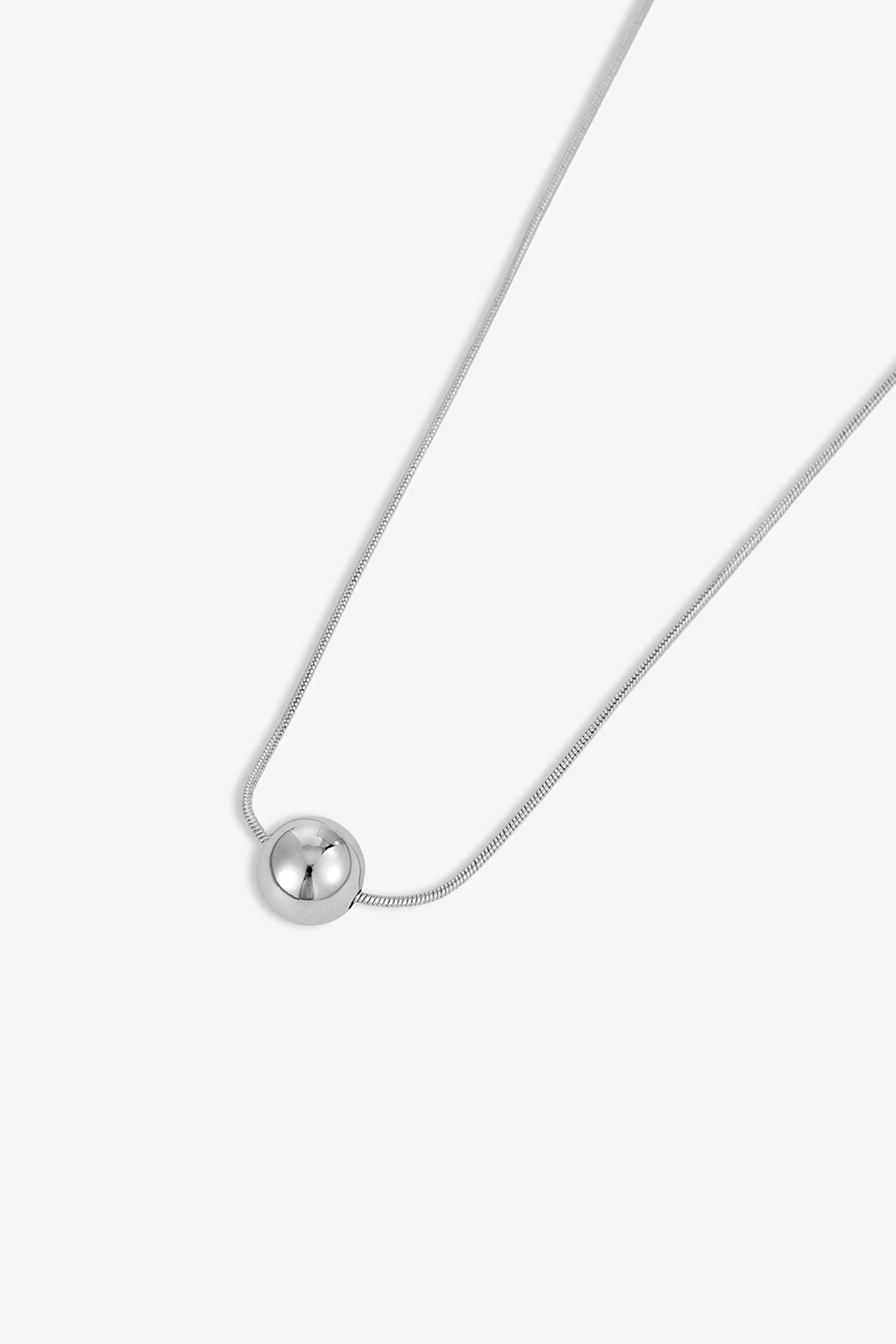 Sphere Bead Necklace Silver