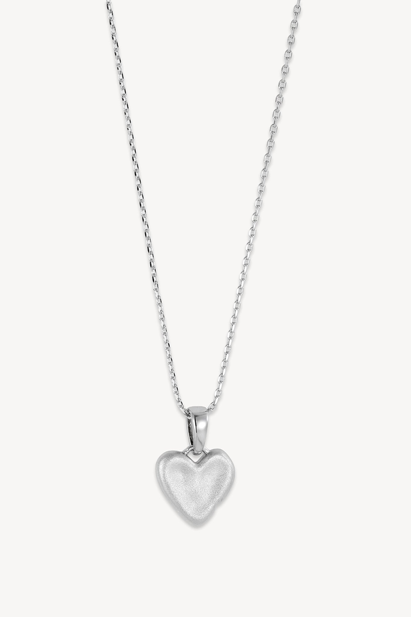 Heart Charm Necklace Silver
