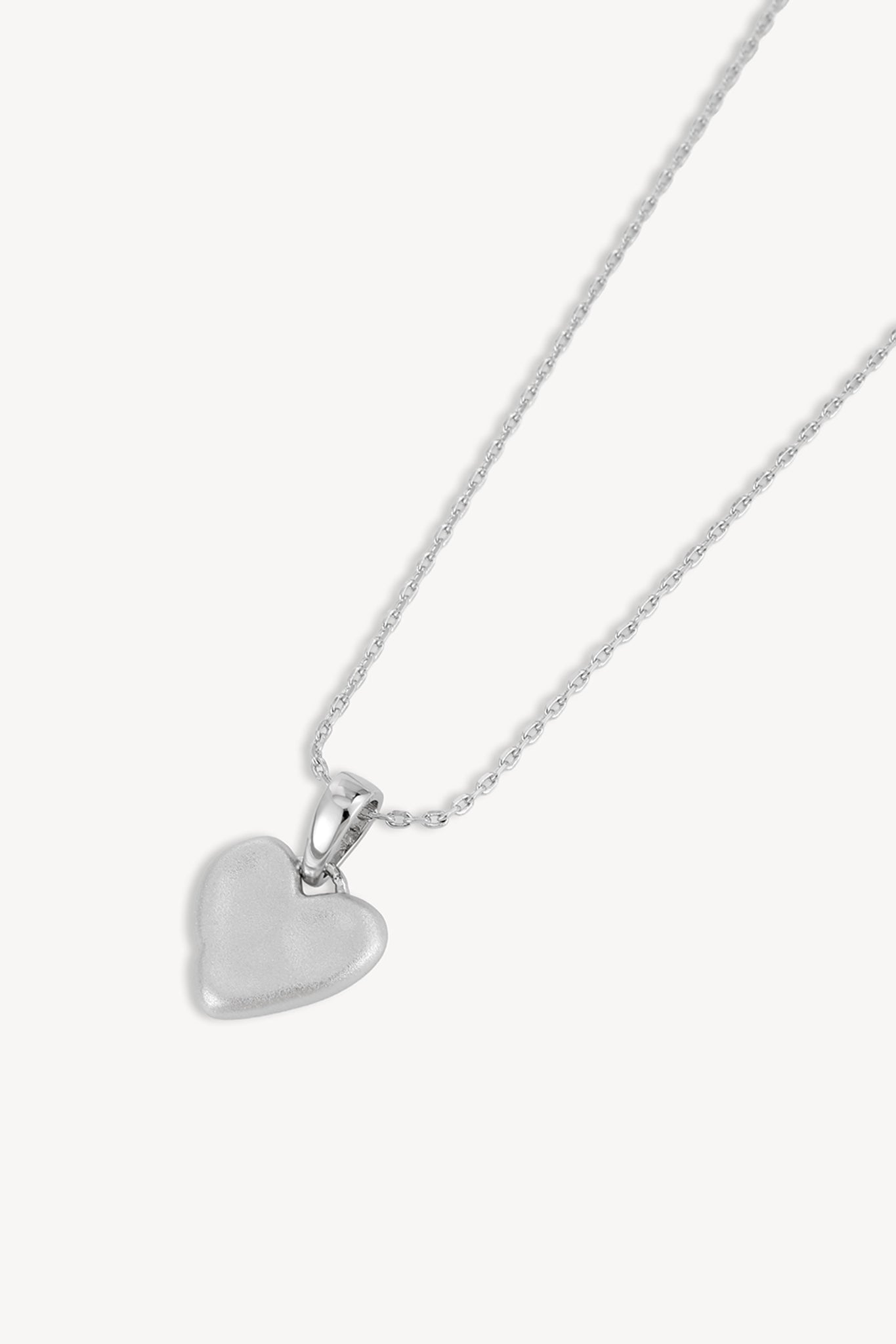 Heart Charm Necklace Silver