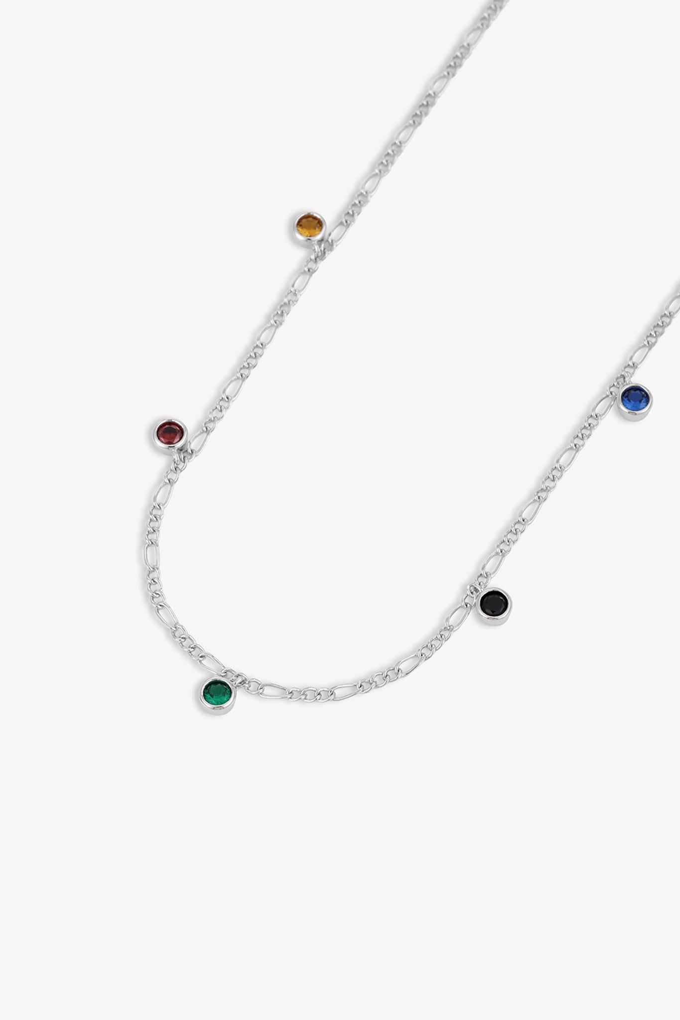 Gem Drop Necklace Silver