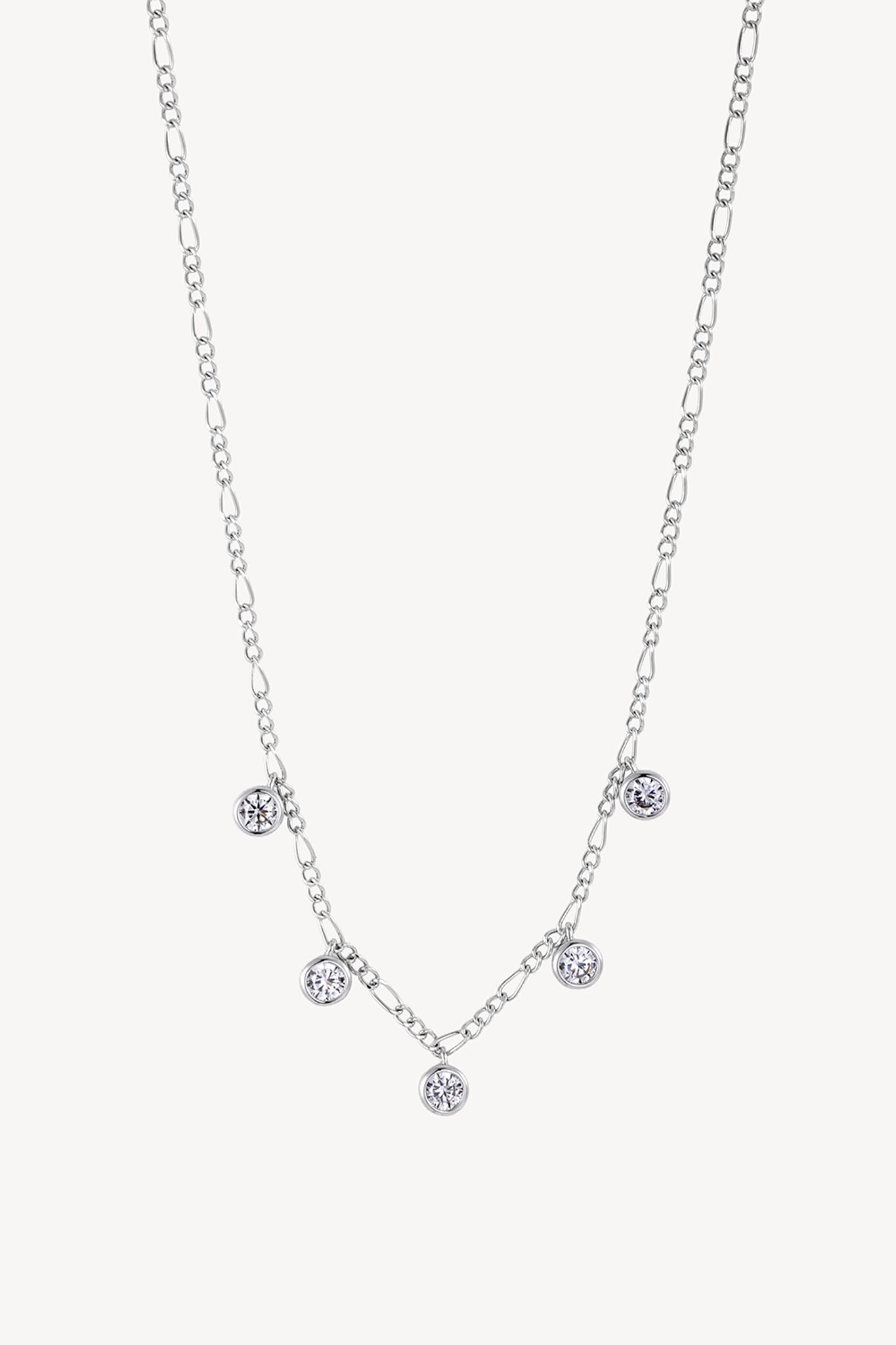 Aura CZ Necklace Silver