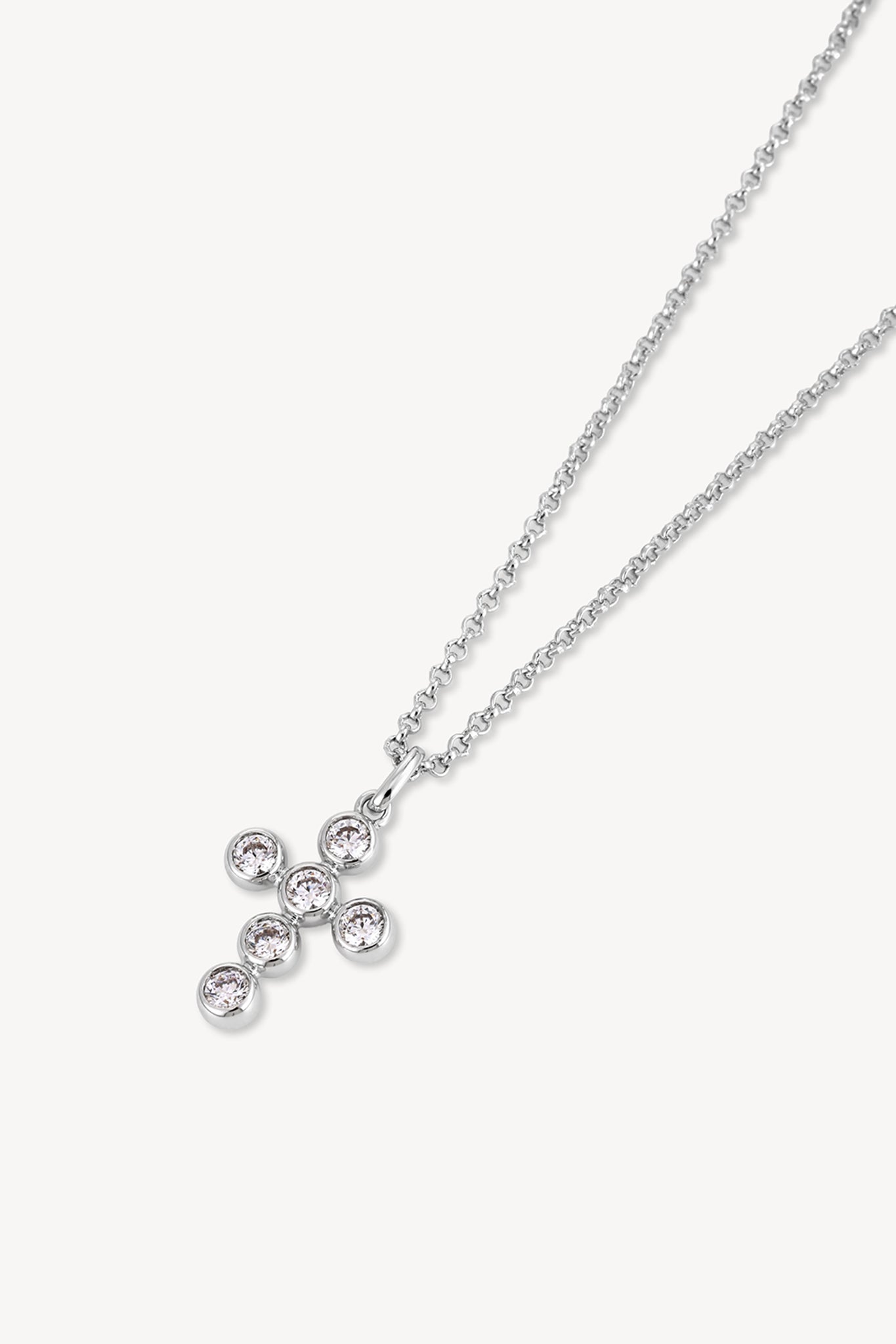 Flux Cross Necklace Silver