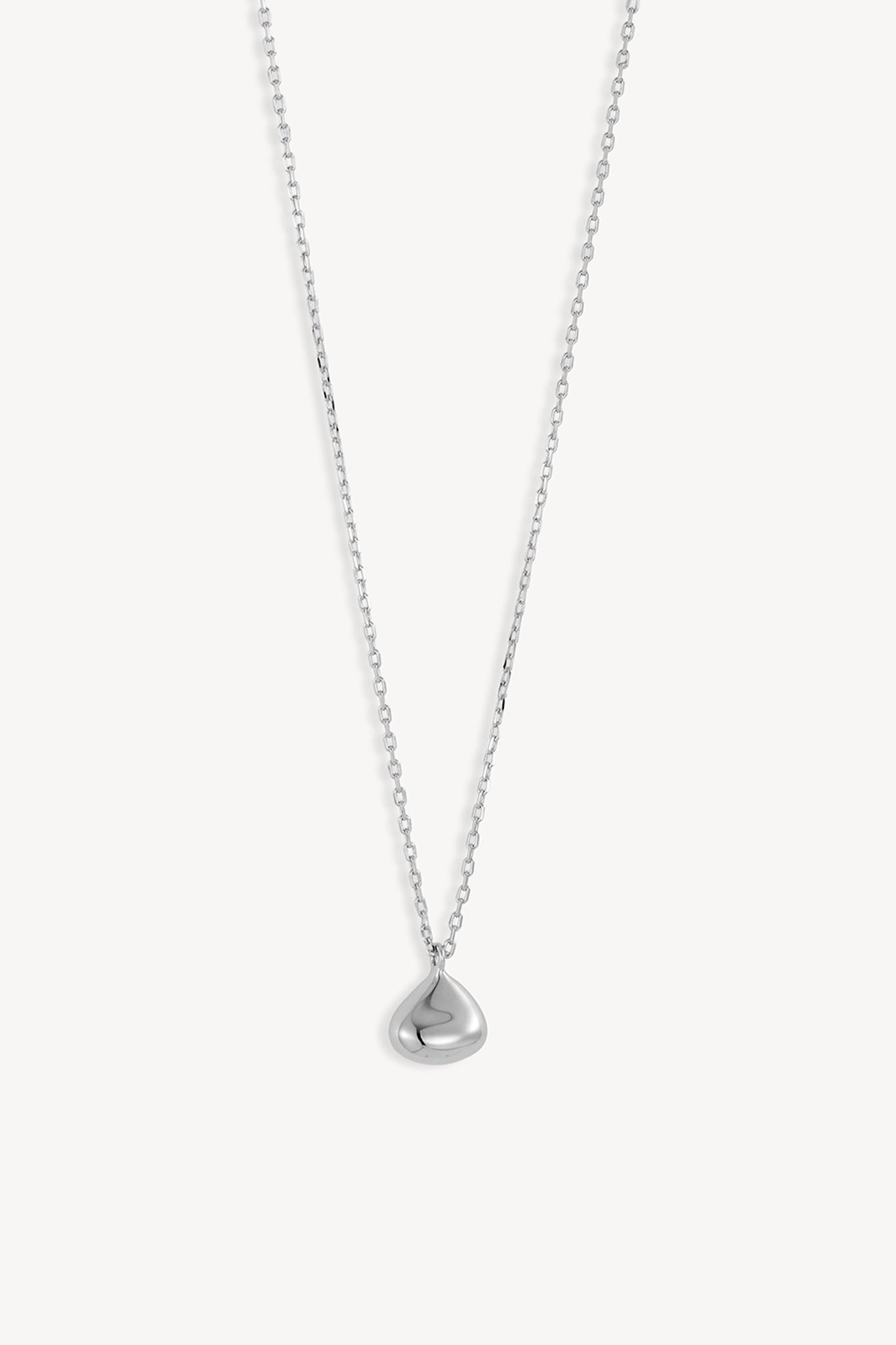 Teardrop Pendant Necklace Silver