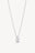 Square Solitaire Necklace Silver