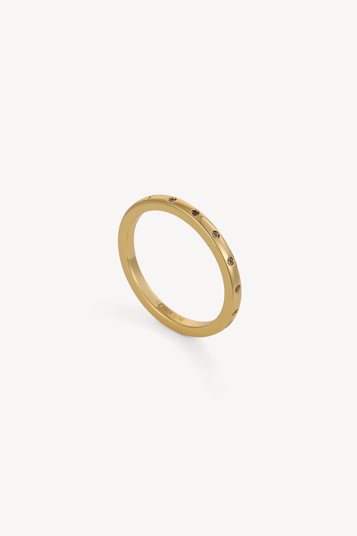 Dot Zircon Ring Gold