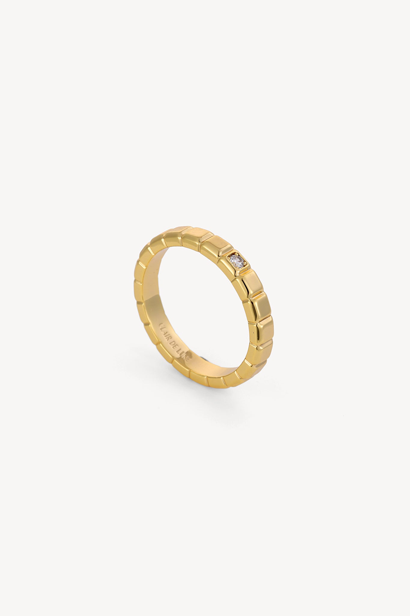 Square Zircon Band Ring Gold
