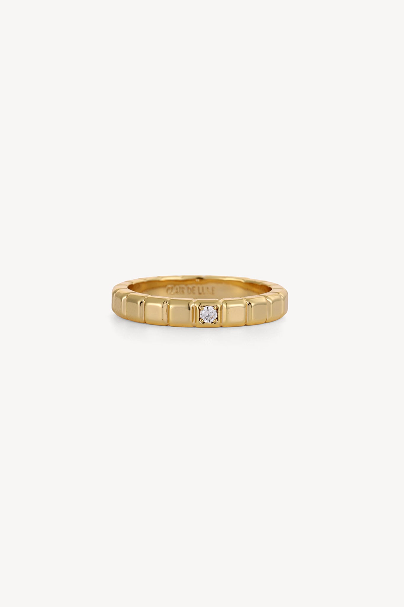Square Zircon Band Ring Gold