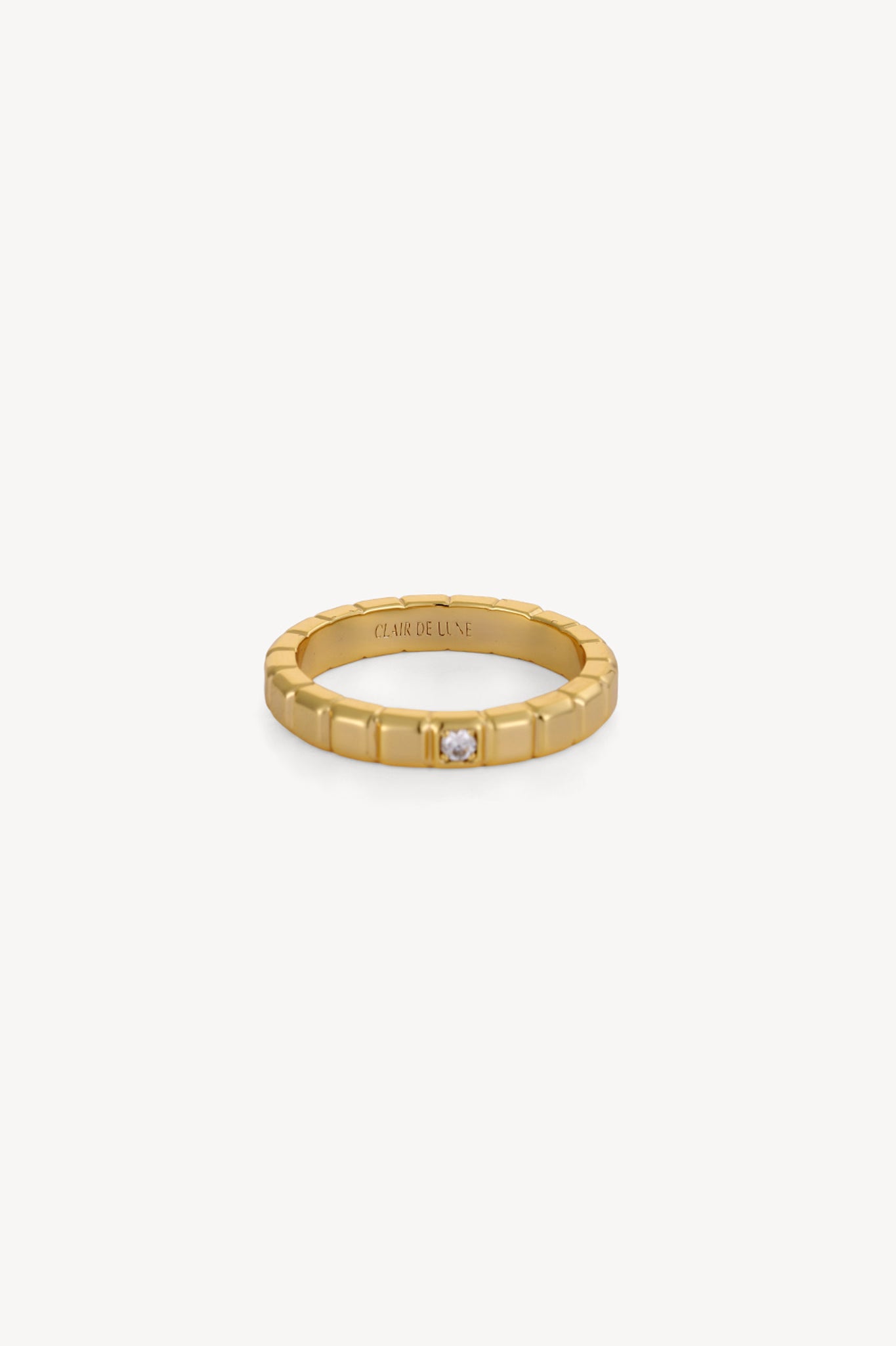 Square Zircon Band Ring Gold