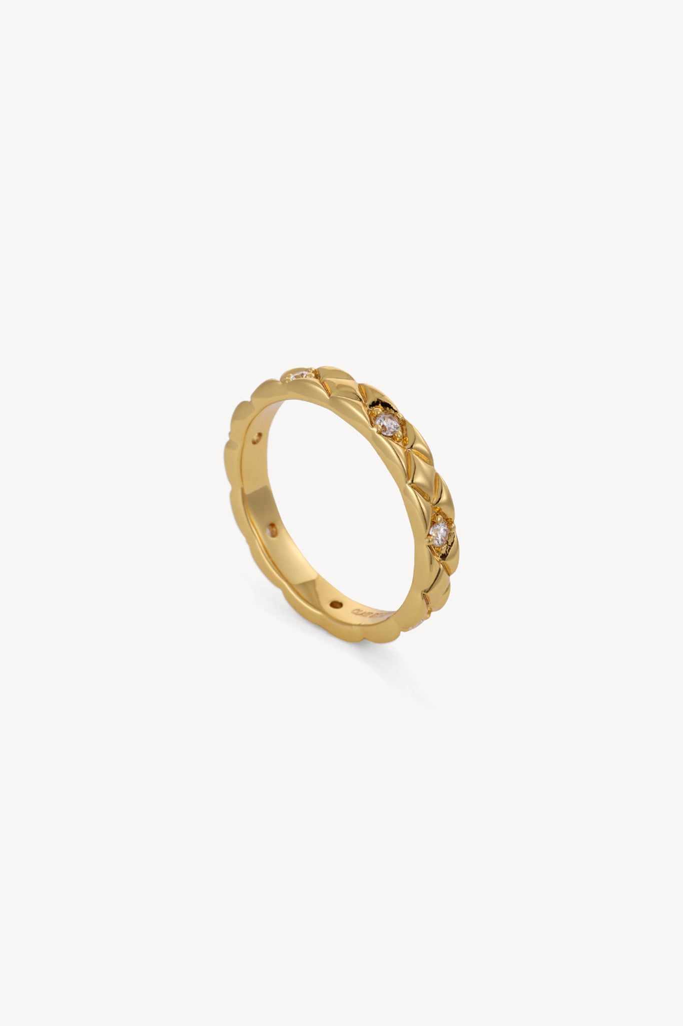 Lattice Stone Ring Gold